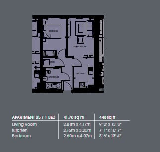 Flat 56, Pinnacle Apartments, Croydon floorplan