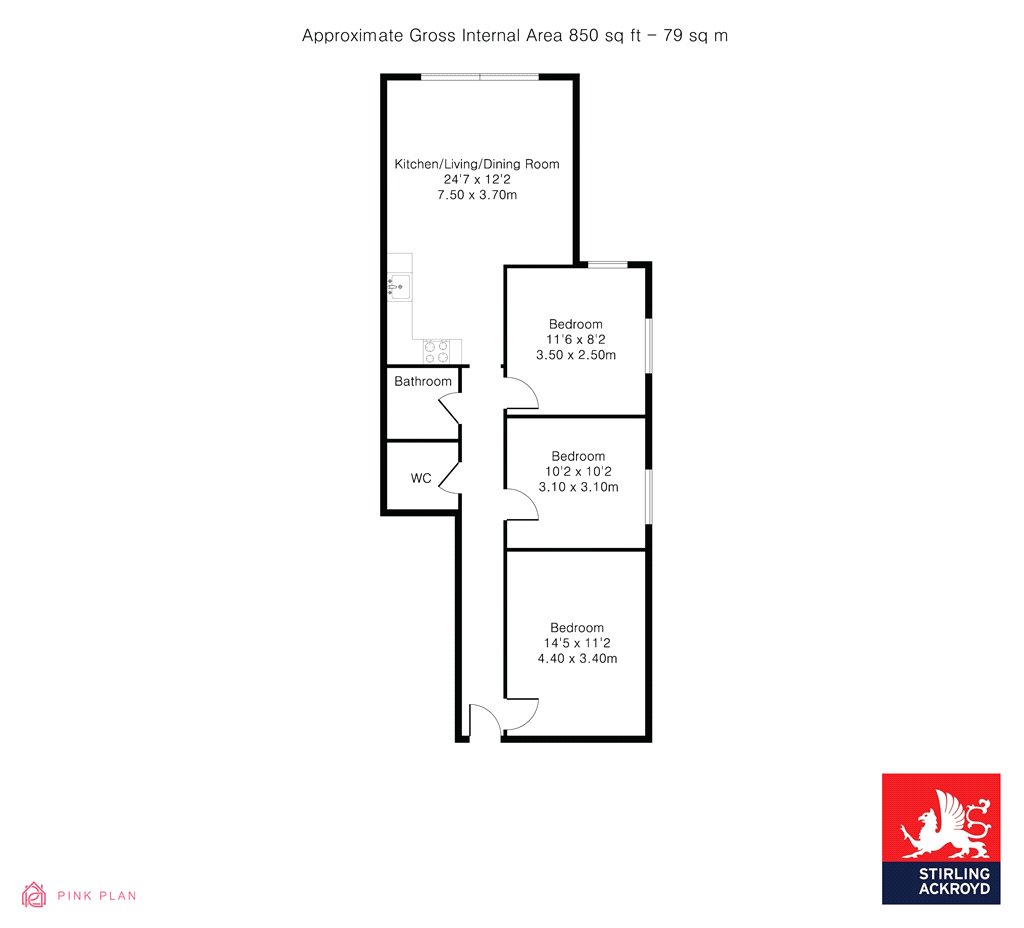 Flat 1, 152, Mitcham Lane, London floorplan