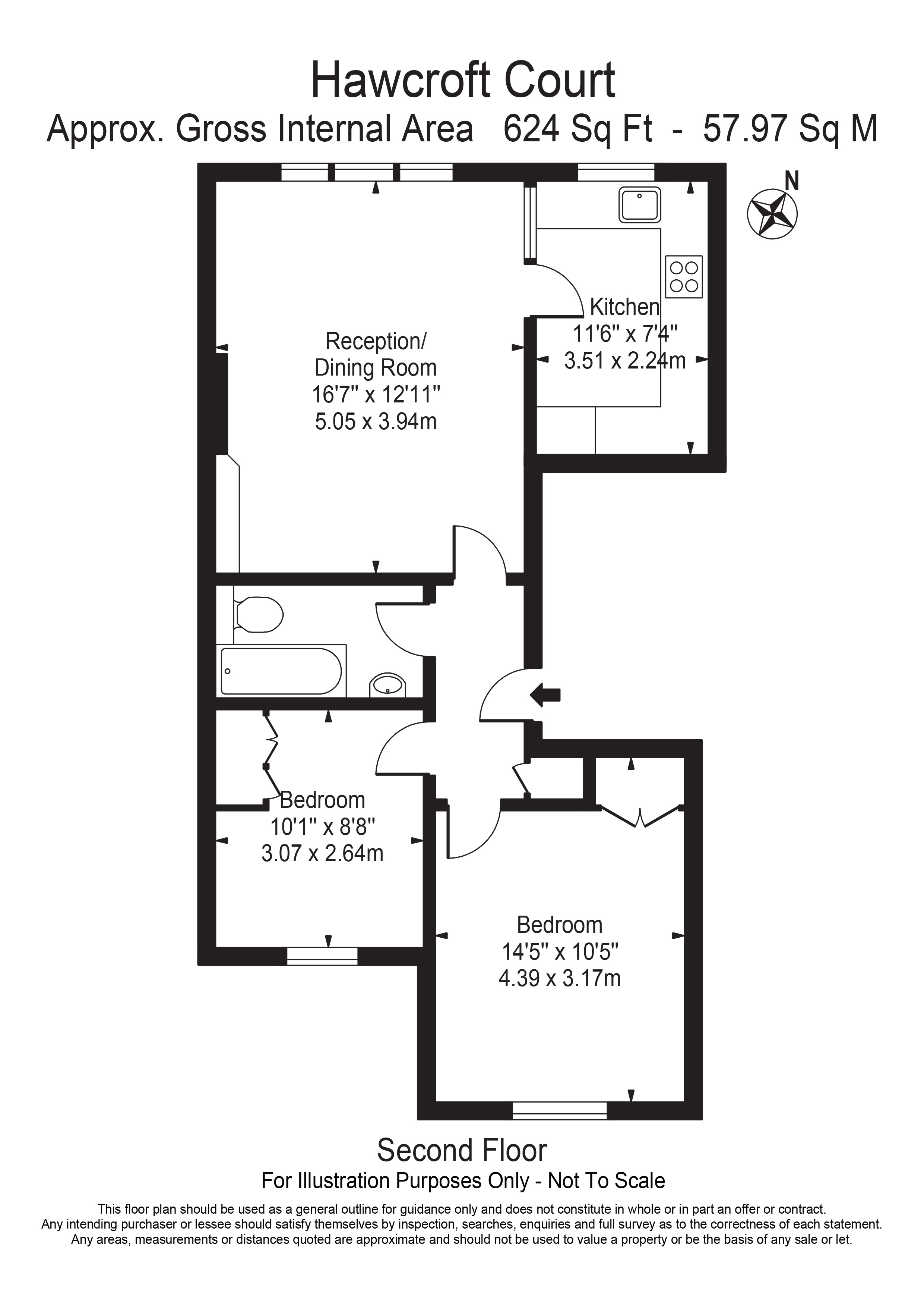 6 Hawcroft Court,, York Street, London floorplan