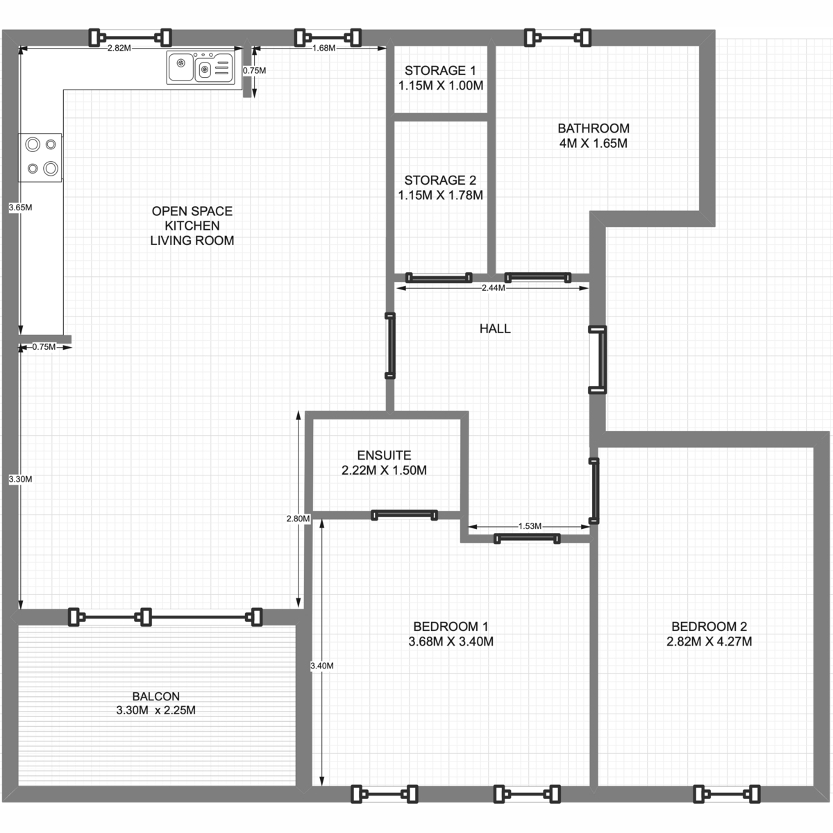 Flat 3, 21 Sanders Court, Fullerton Avenue, Dagenham floorplan