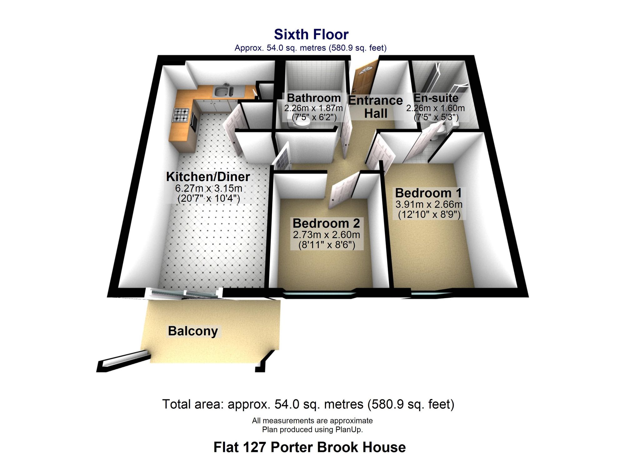 127 Porter Brook House, Sheffield floorplan