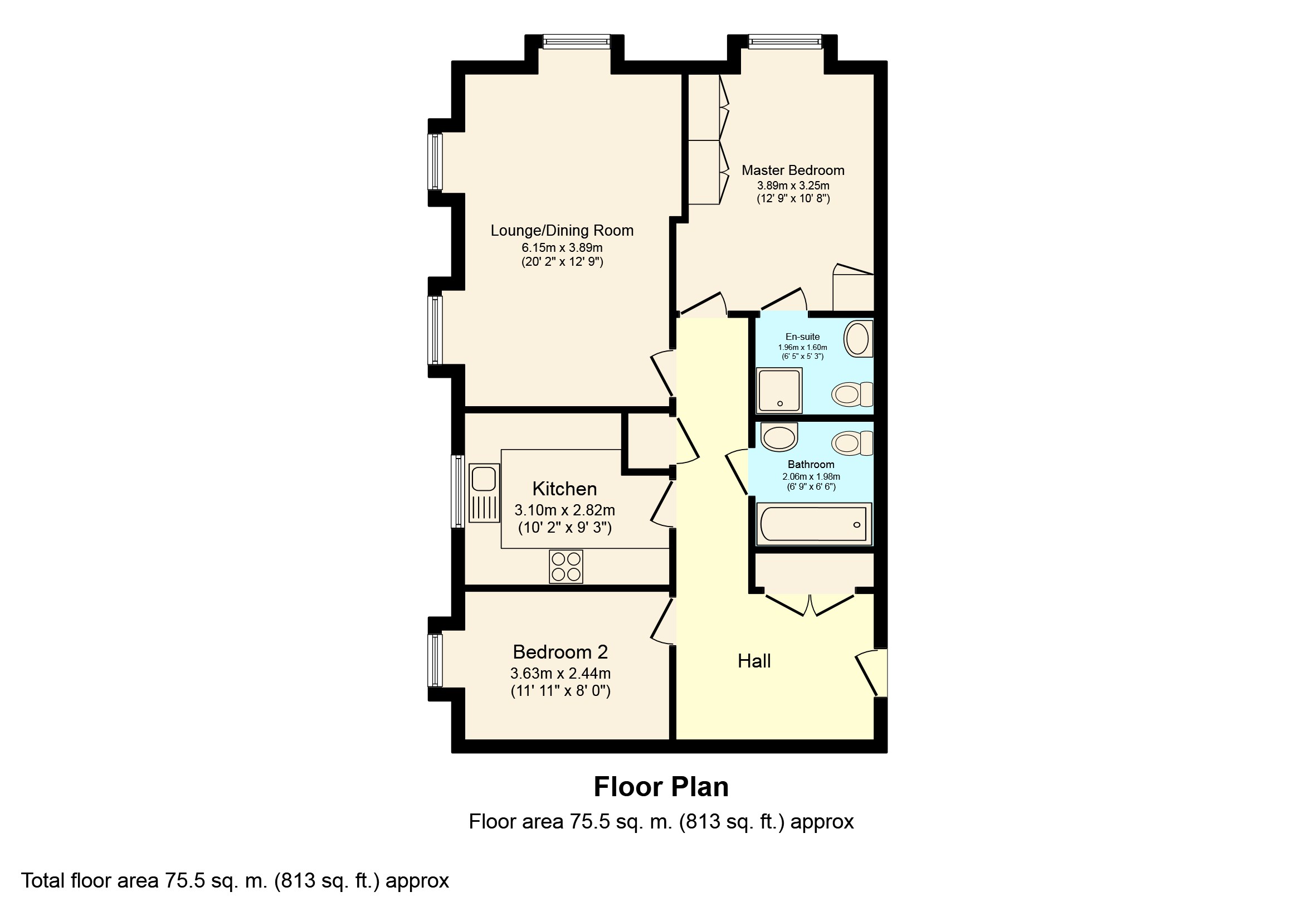 2 Bedrooms Flat for sale in Hills Manor, Guildford Road, Horsham, West Sussex RH12