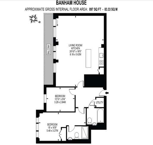 Flat 46, Bantam House, 6, Heritage Avenue, London floorplan