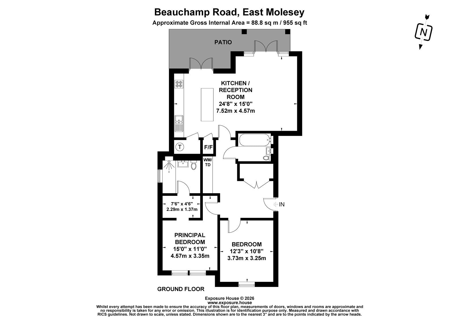Plot 1 Heneage House, 2B, Beauchamp Road, East Molesey floorplan