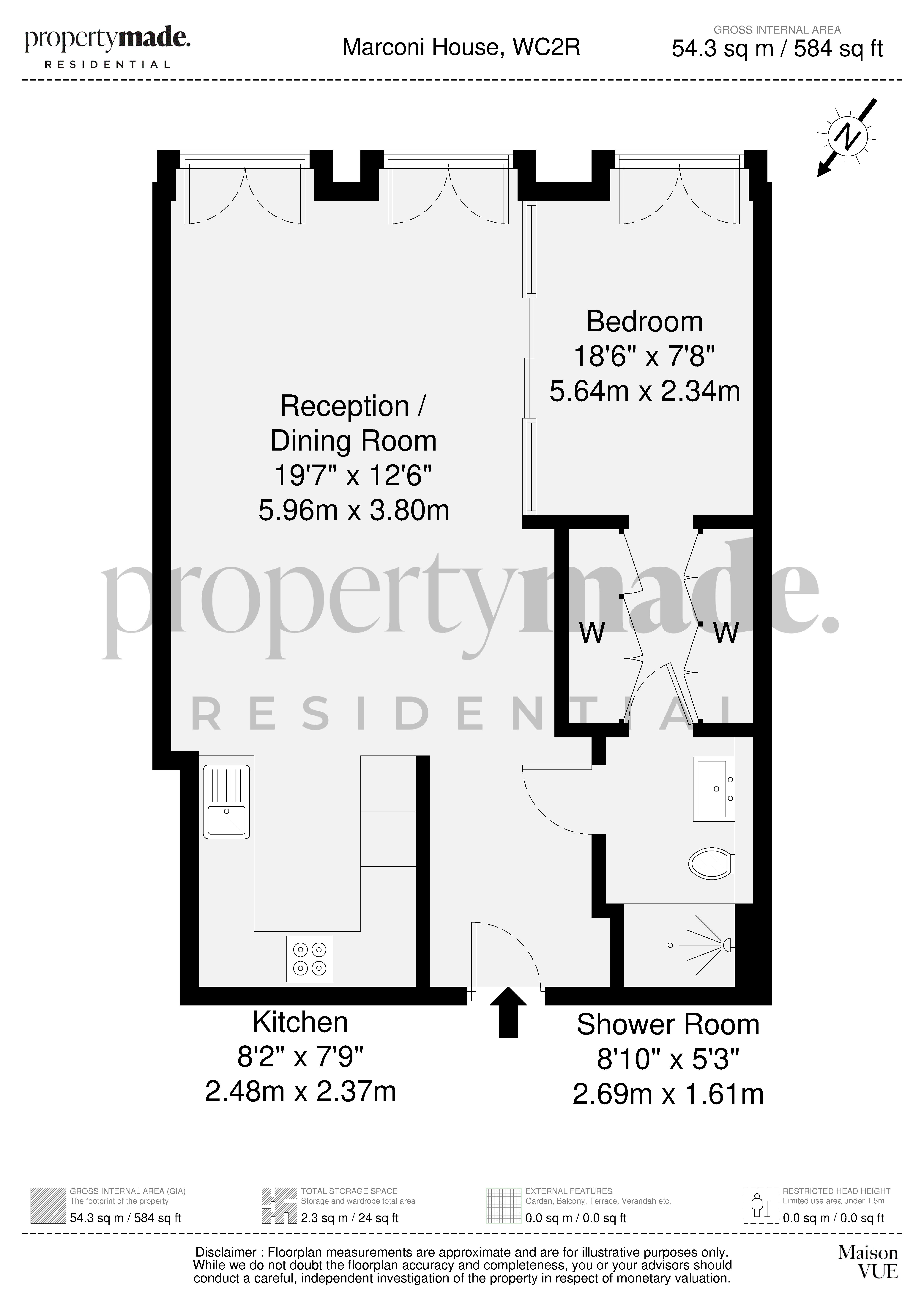 Apartment 9990000,, Marconi House, London floorplan