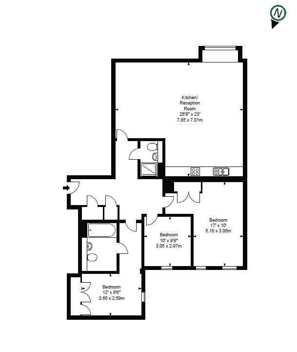 3 Bedrooms Flat to rent in Canal View, Merchant Square, Paddington W2