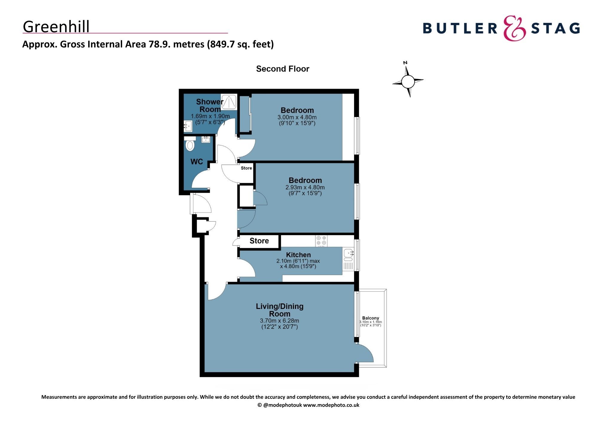 Flat 35, Greenhill High Road, Buckhurst Hill floorplan