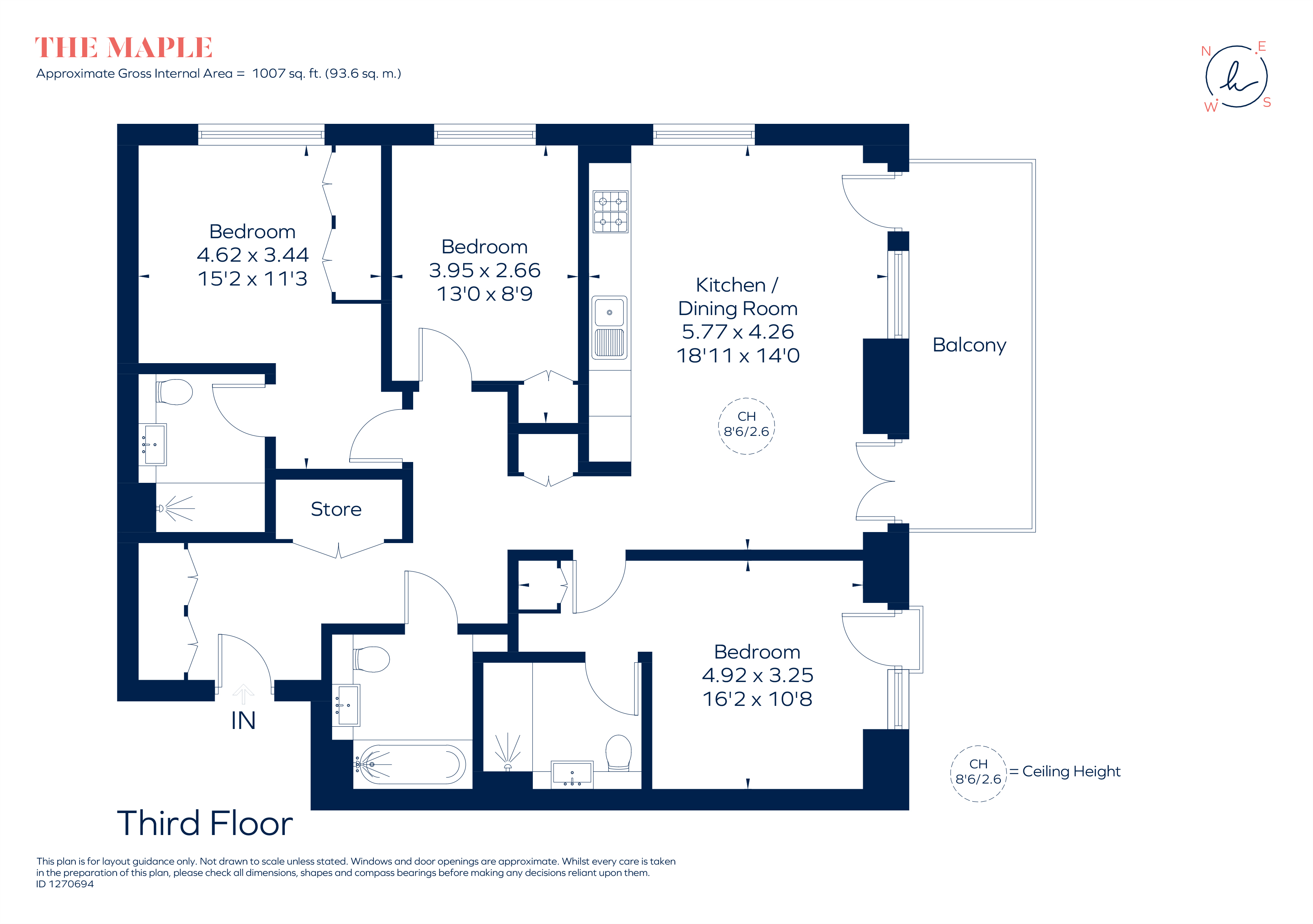 1049, The Maple, 10, Aviator Drive, London floorplan