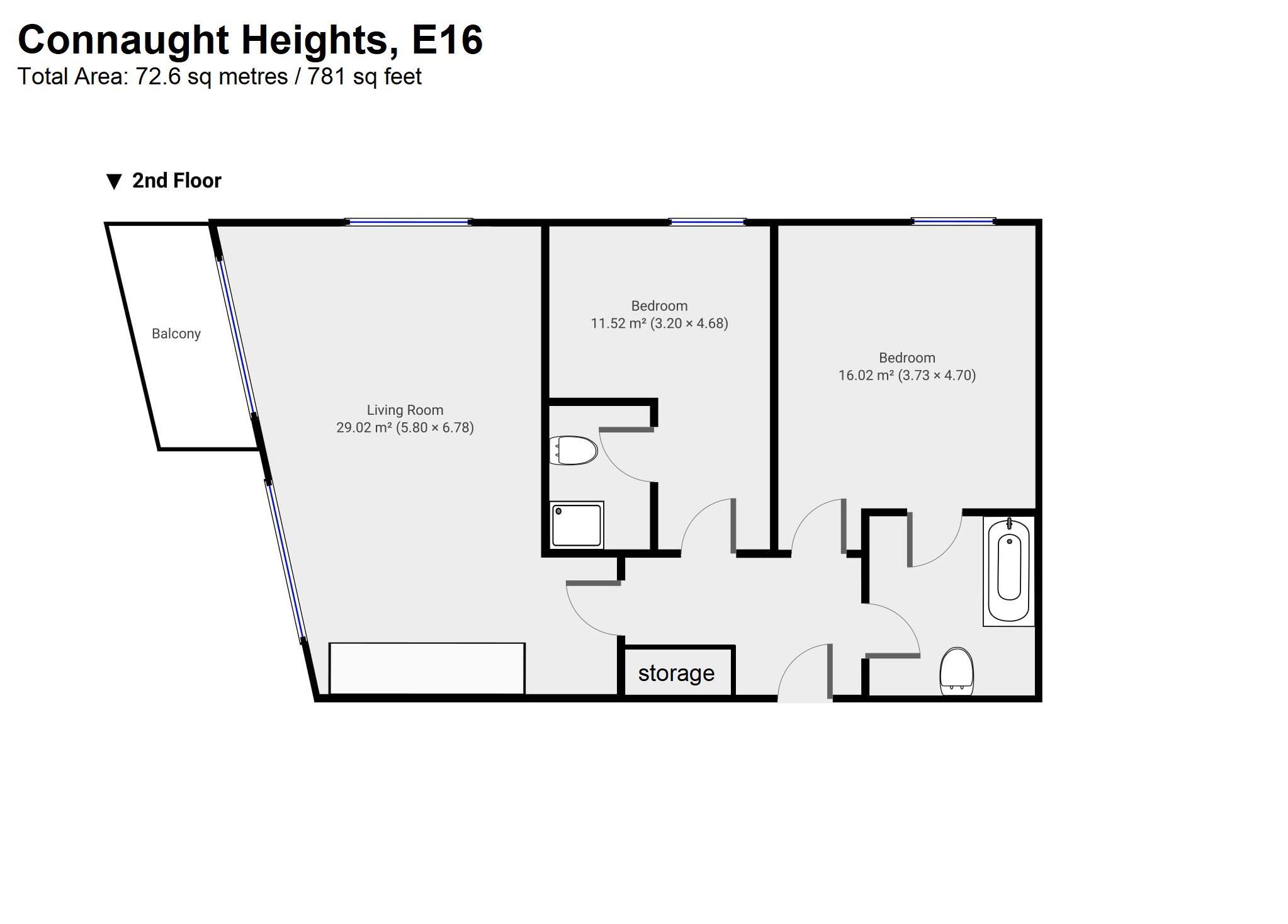 Agnes George Walk, London floorplan