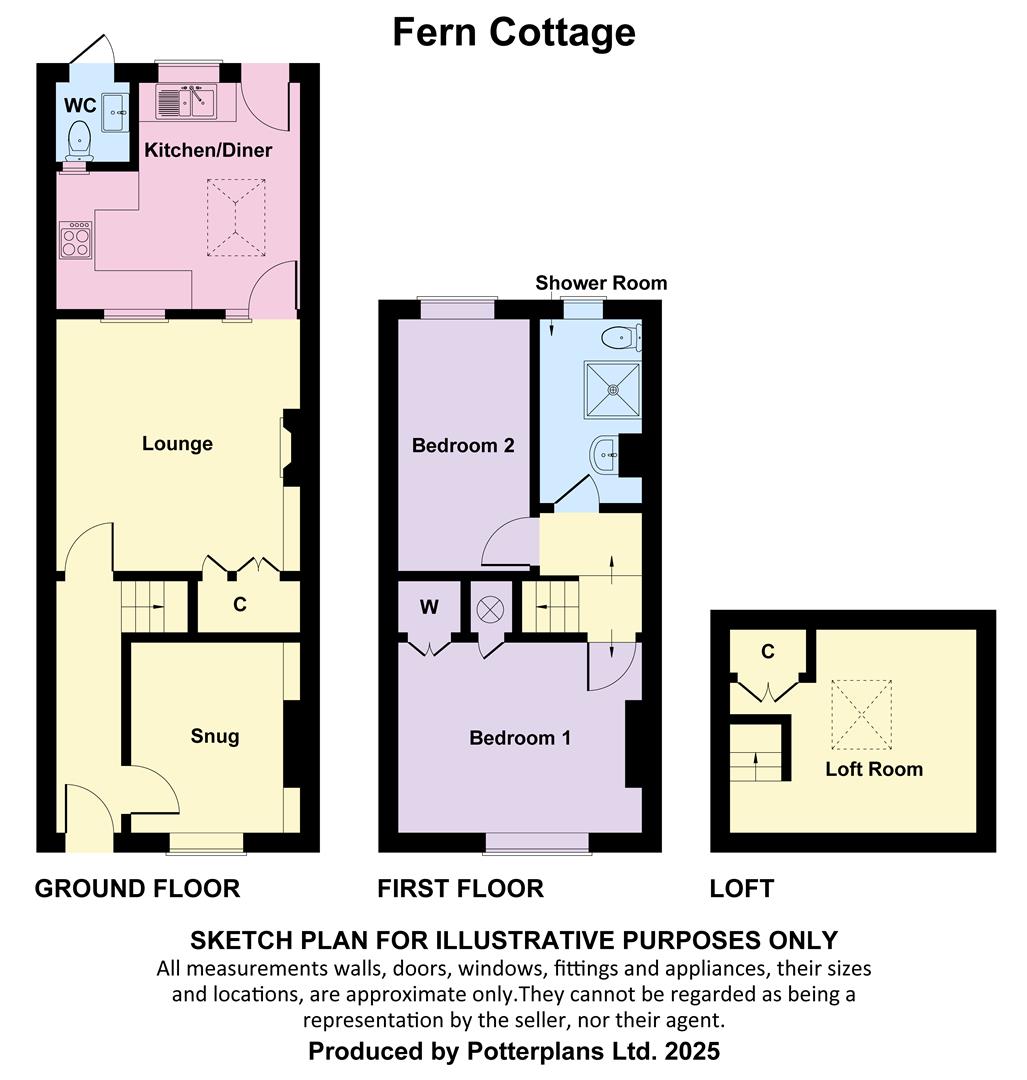 Fern Cottage, 3 Swanage Terrace, Moons Hill, Totland Bay floorplan