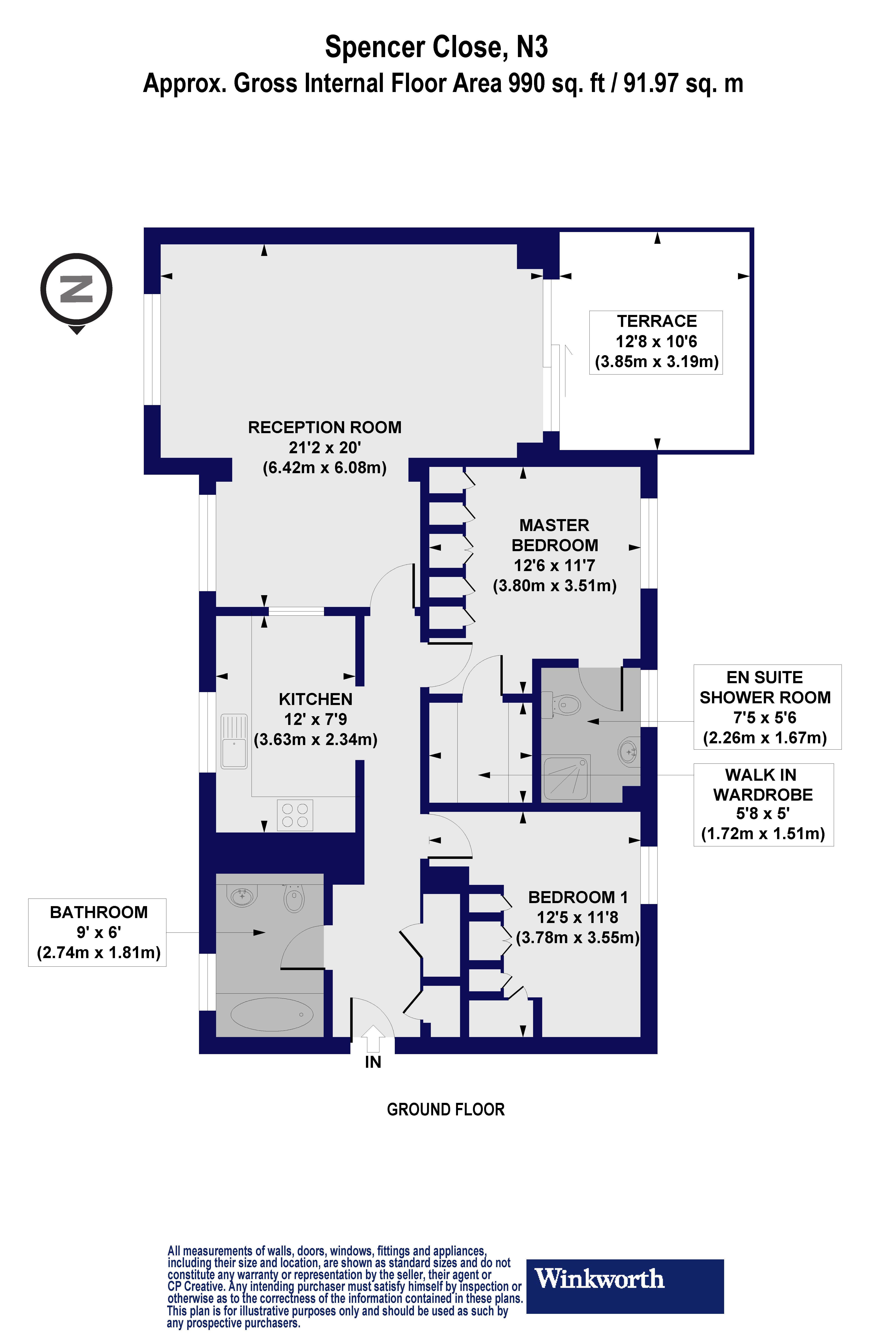 2 Bedrooms Flat to rent in Spencer Close, London N3