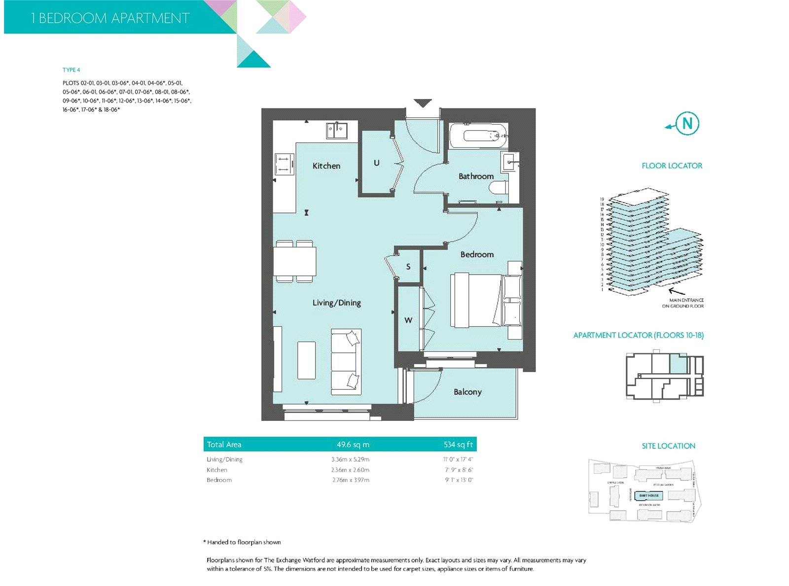 Flat 17.06,, Dart House At The Exchange, Watford floorplan