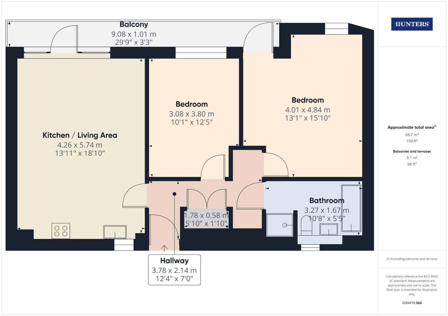Flat 75, Empress Heights, College Street, Southampton floorplan