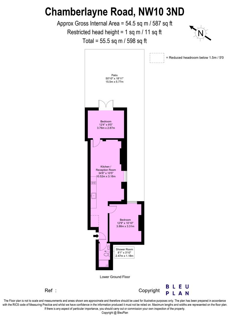Garden flat, 81B, Chamberlayne Road, Kensal Rise floorplan