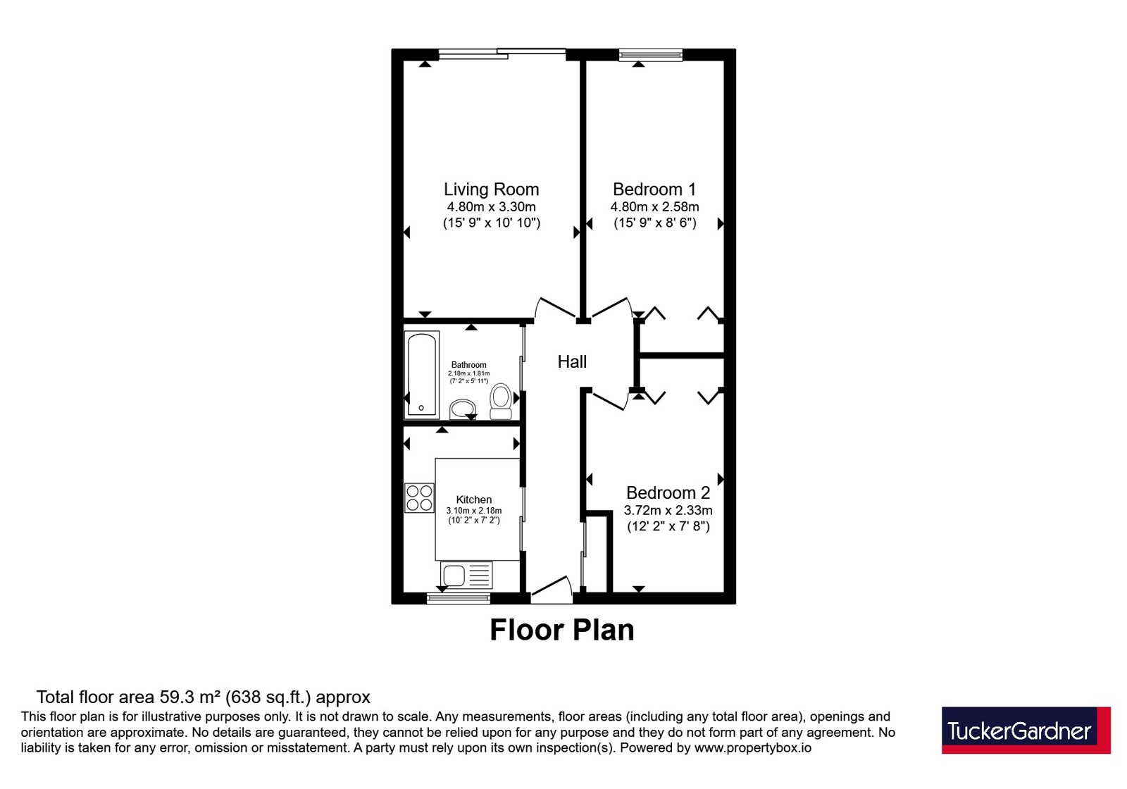 2, Peacocks, Cambridge floorplan