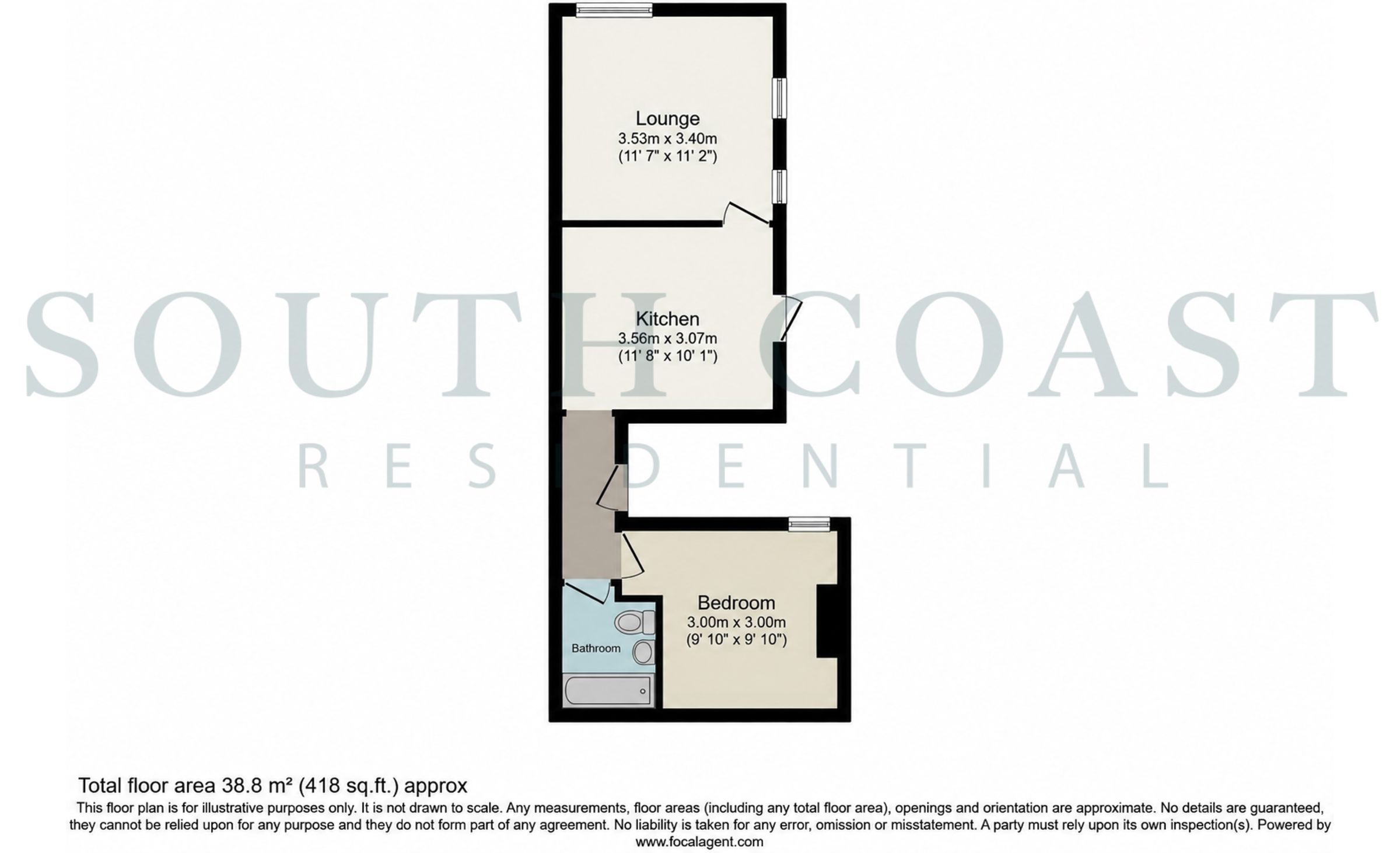 Flat 1, 45 Marshall Lane, Newhaven floorplan
