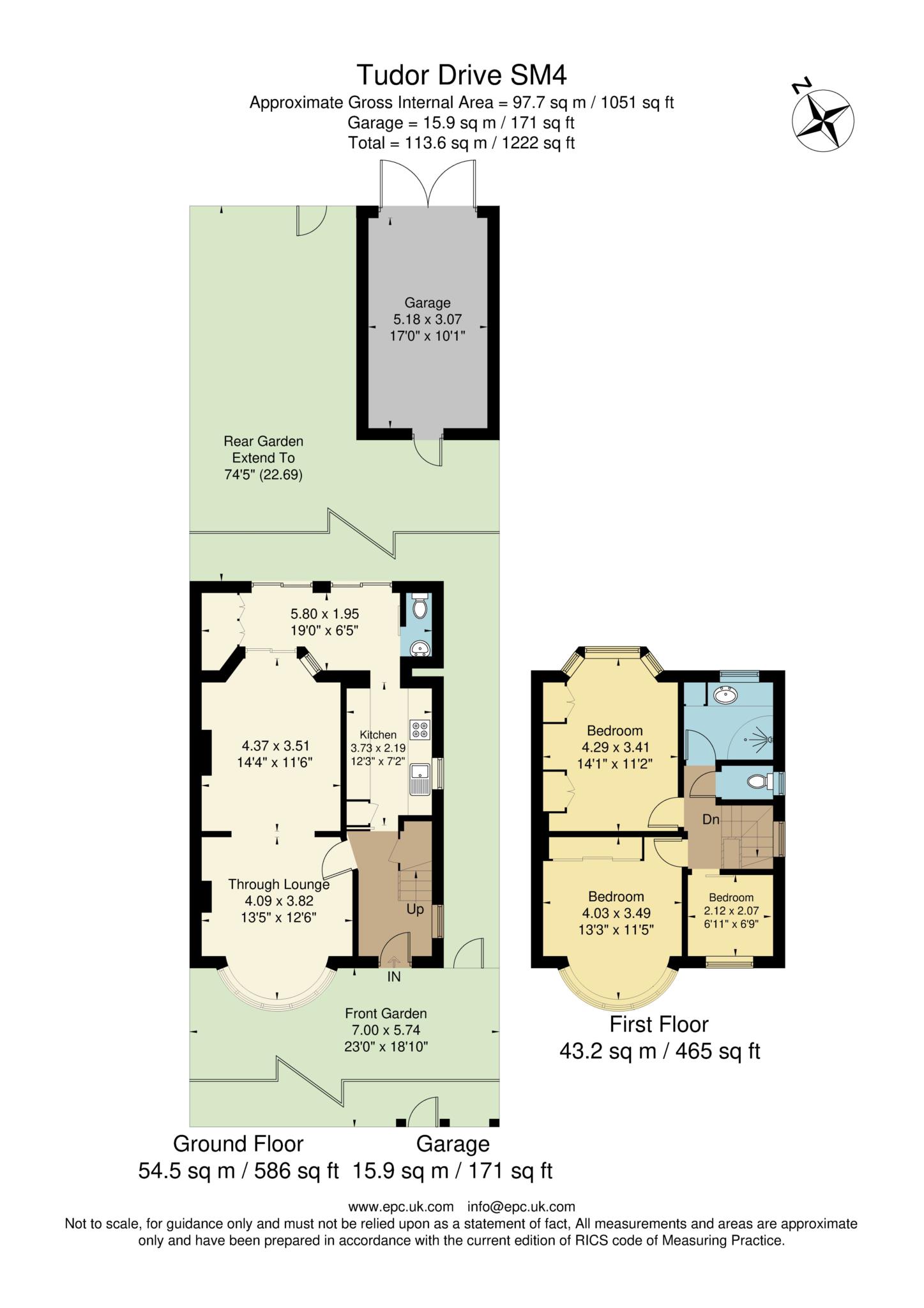 60, Tudor Drive, Morden floorplan