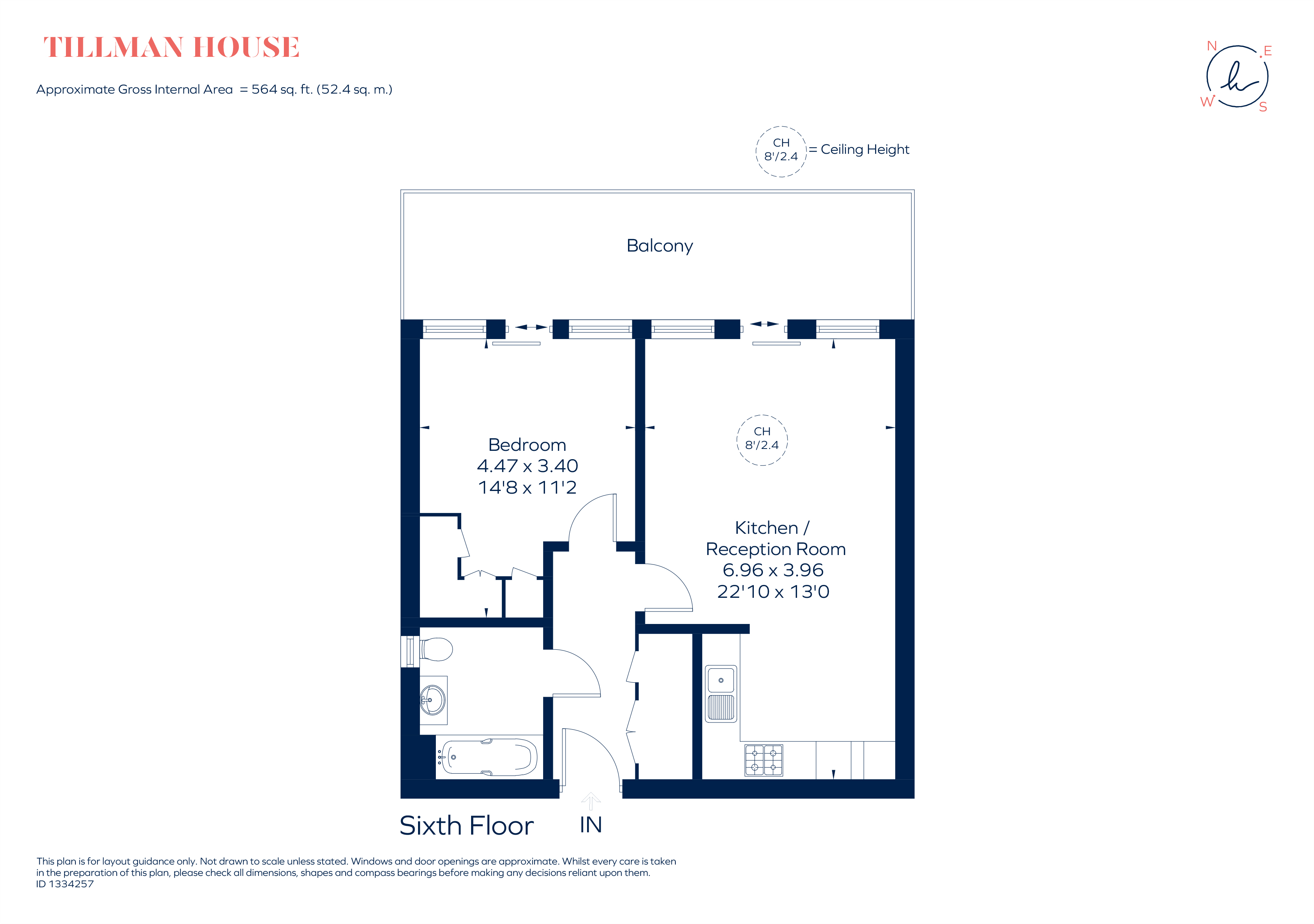34, Tileman House, 133, Upper Richmond Road, London floorplan