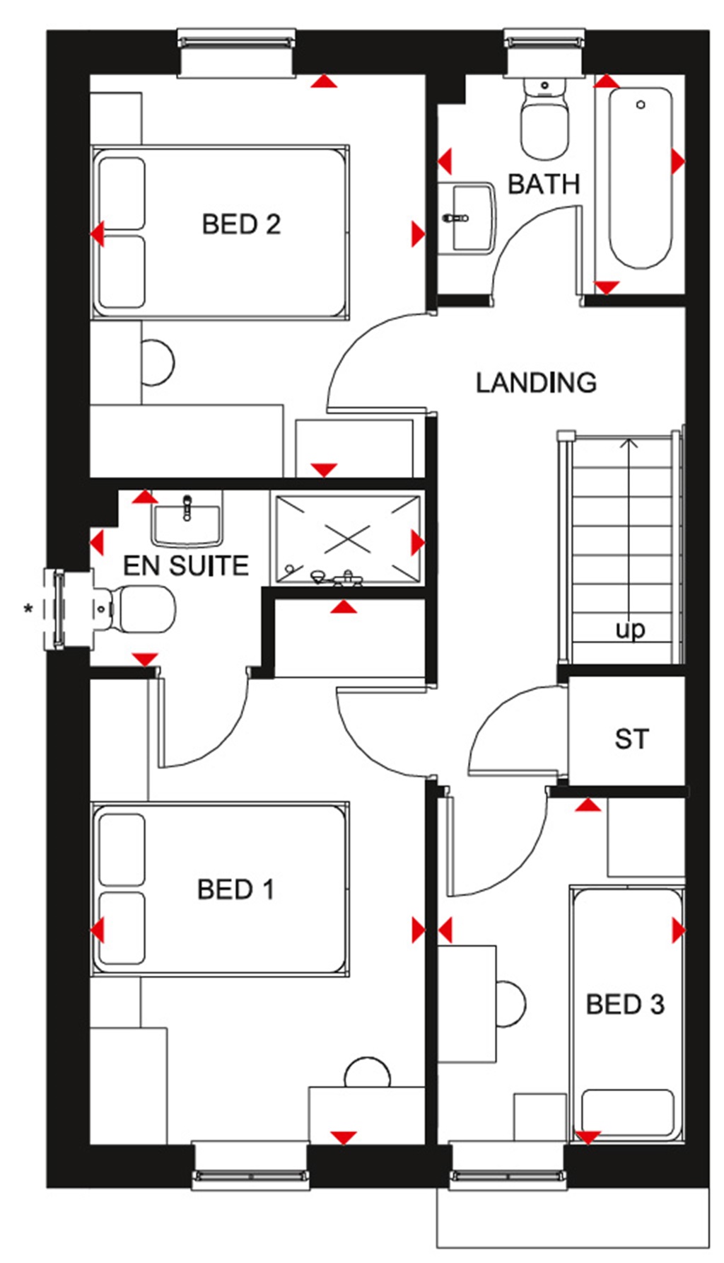 "Maidstone" at Wheatley Hall Road, Doncaster DN2, 3 bedroom end terrace