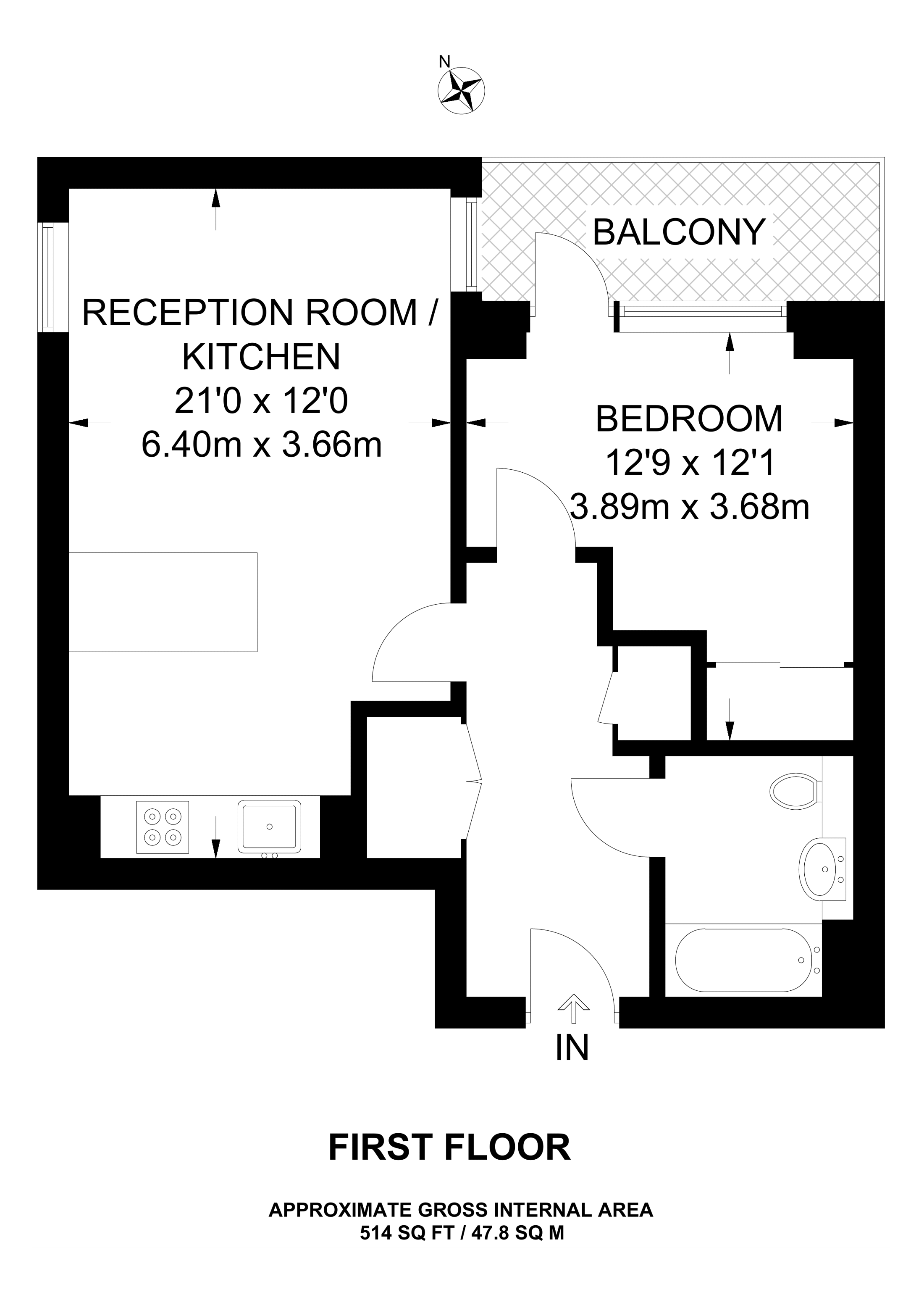 1 Bedrooms Flat to rent in Osiers Lane, Wandsworth SW18