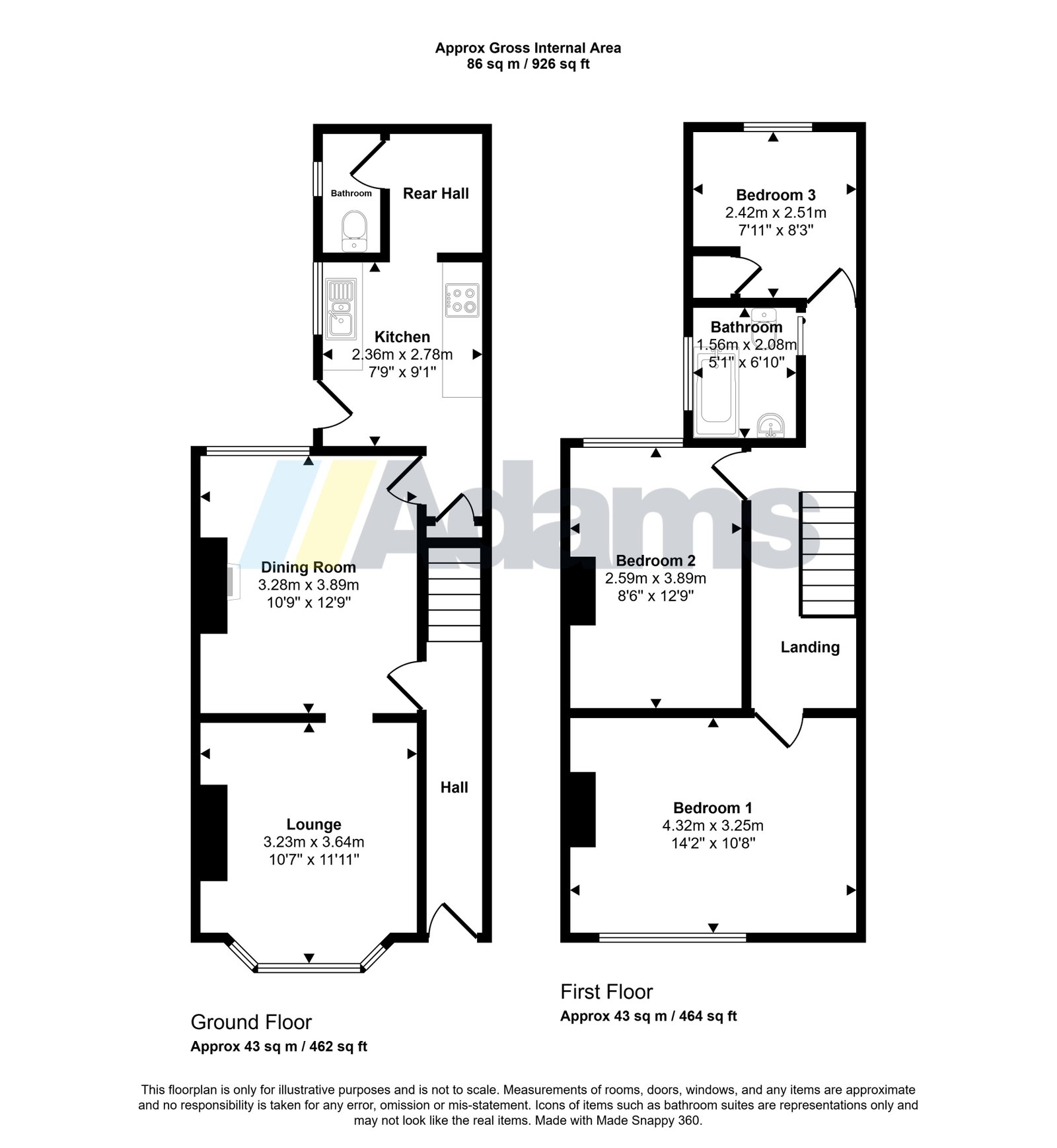69, Millfield Road, Widnes floorplan