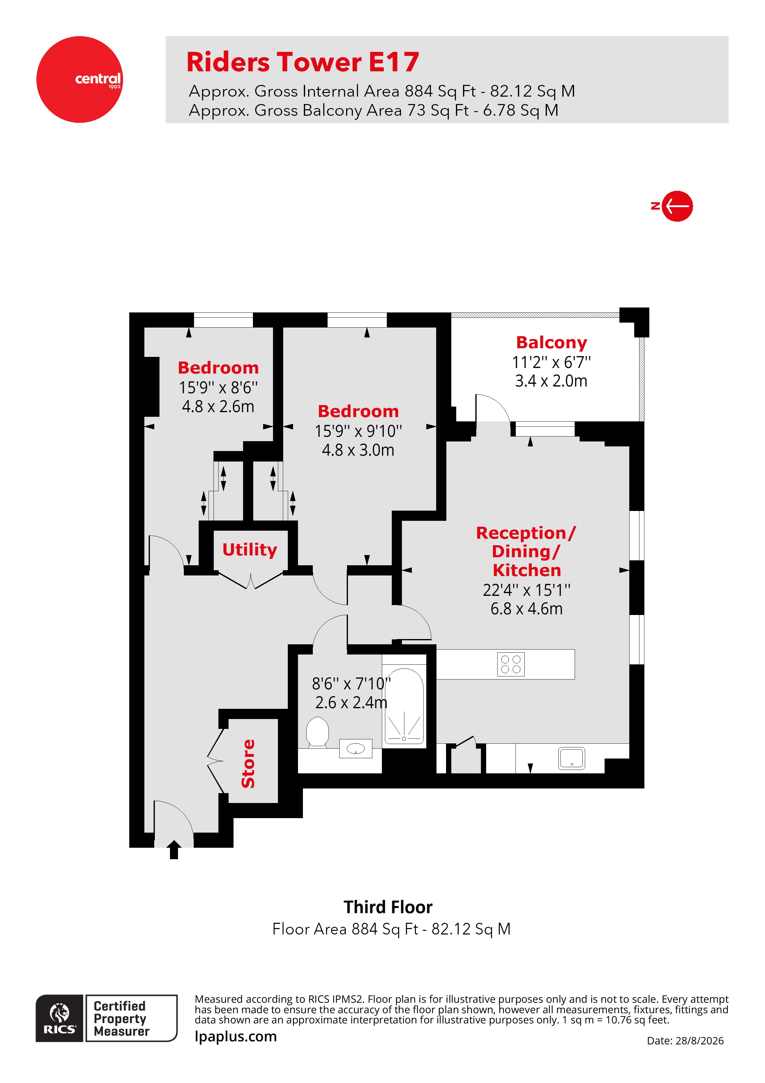 Flat 19, Riders Tower, 39, Track Street, London floorplan