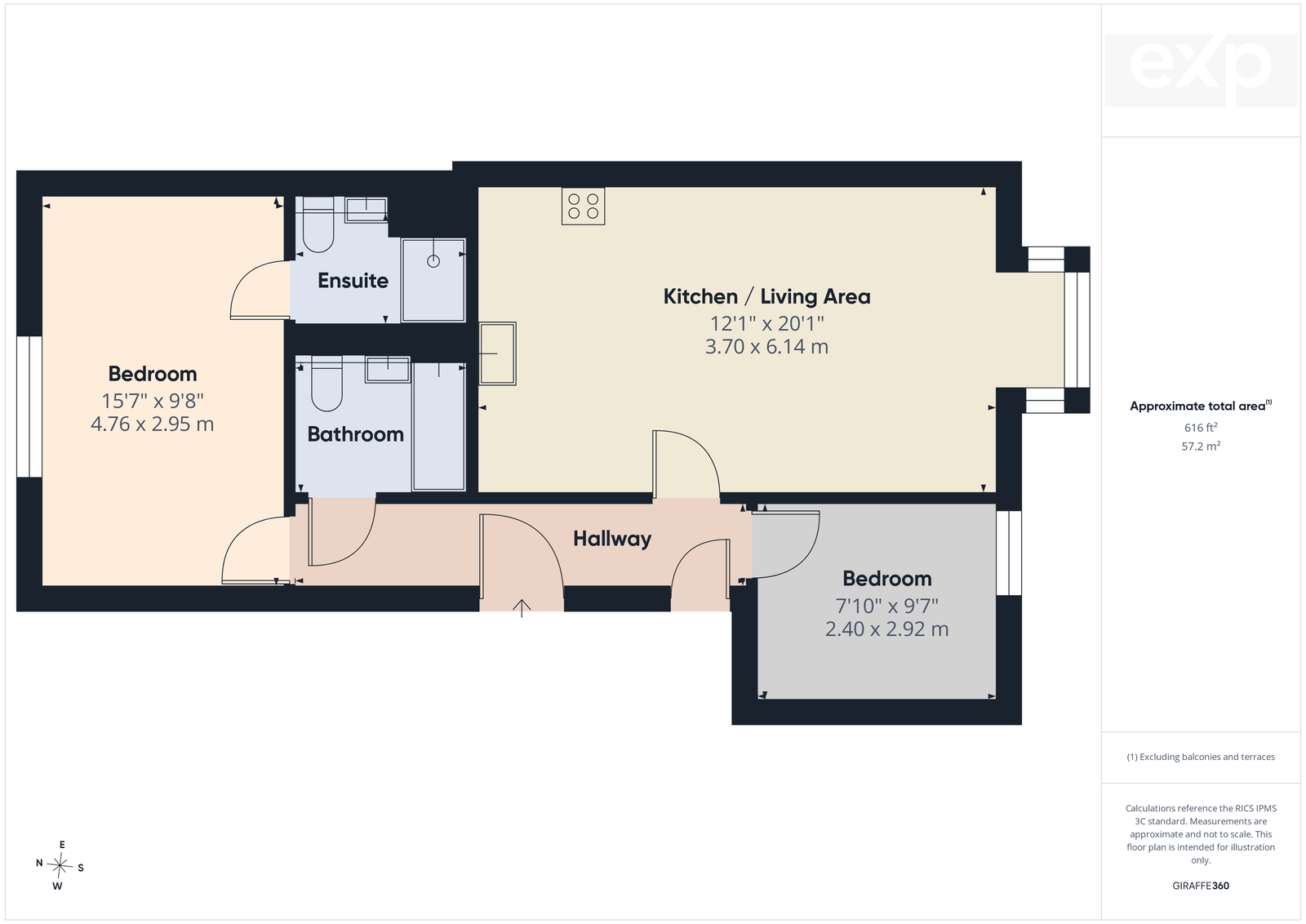 Flat 4, Florence House, 4 Lime Place, Peters Village, Rochester floorplan