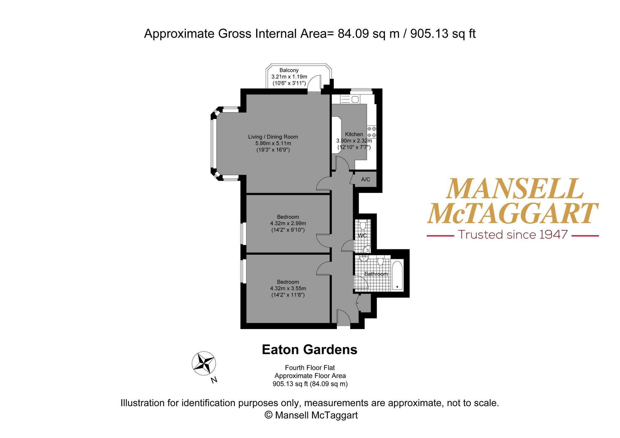 Flat 18, Gainsborough House 4-6 Eaton Gardens, Hove floorplan