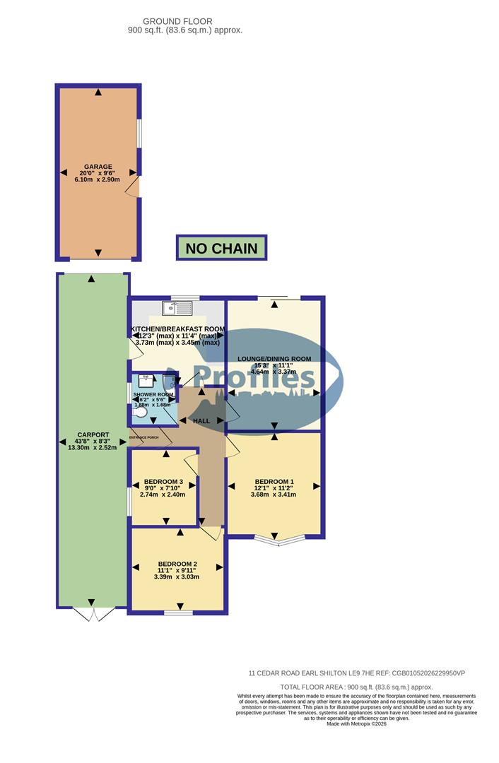 11, Cedar Road, Leicester floorplan