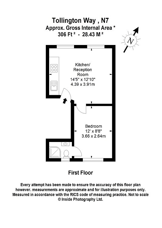 1 Bedrooms Flat to rent in Tollington Way, London N7