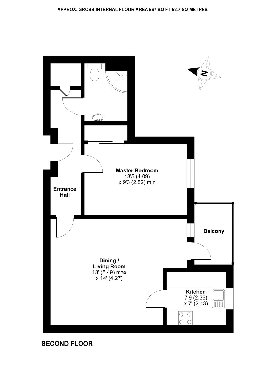 1 Bedrooms Flat for sale in Stokes Lodge, 3 Park Lane, Camberley, Surrey GU15