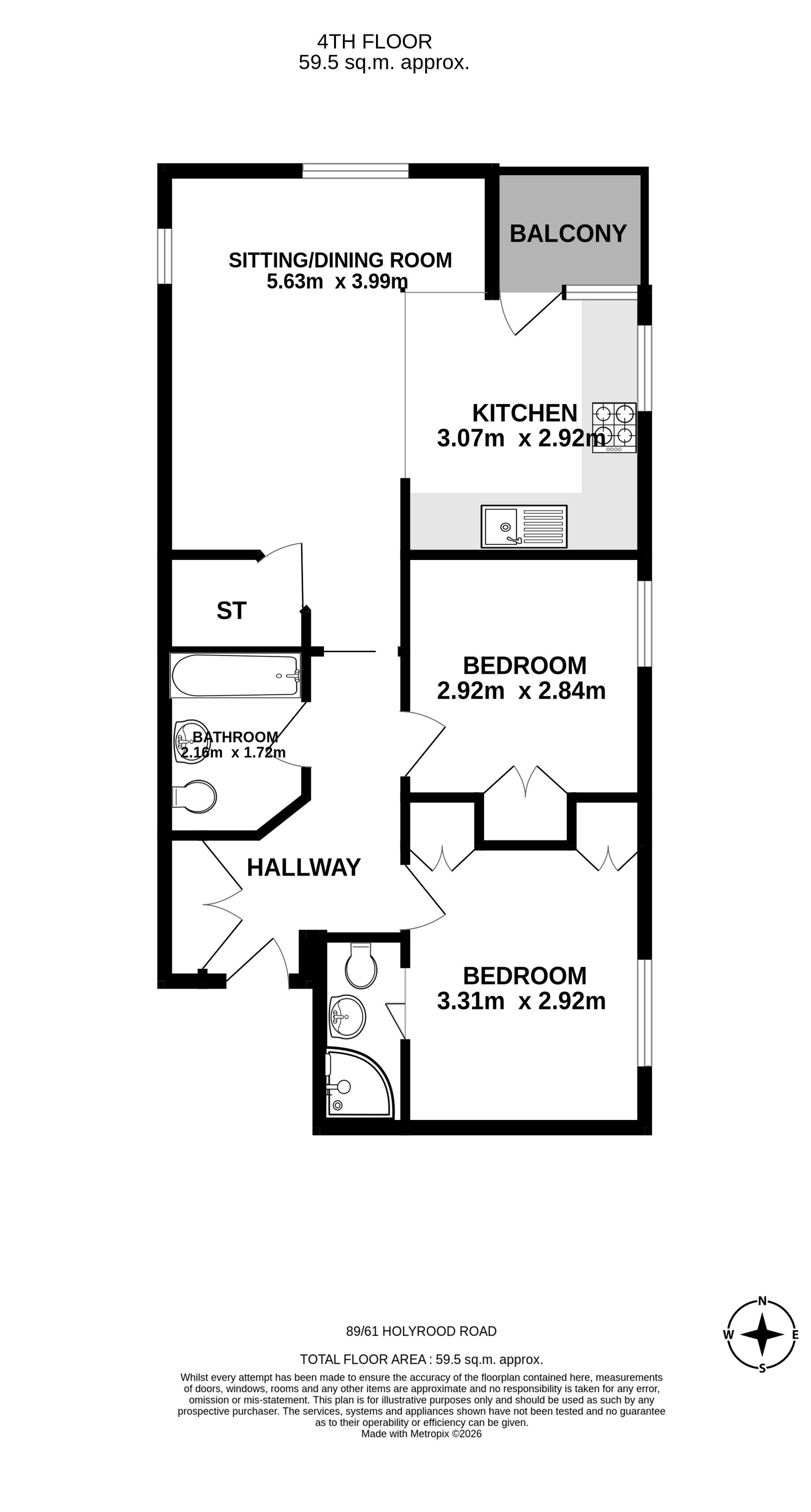 89/61 Holyrood Road, Edinburgh floorplan