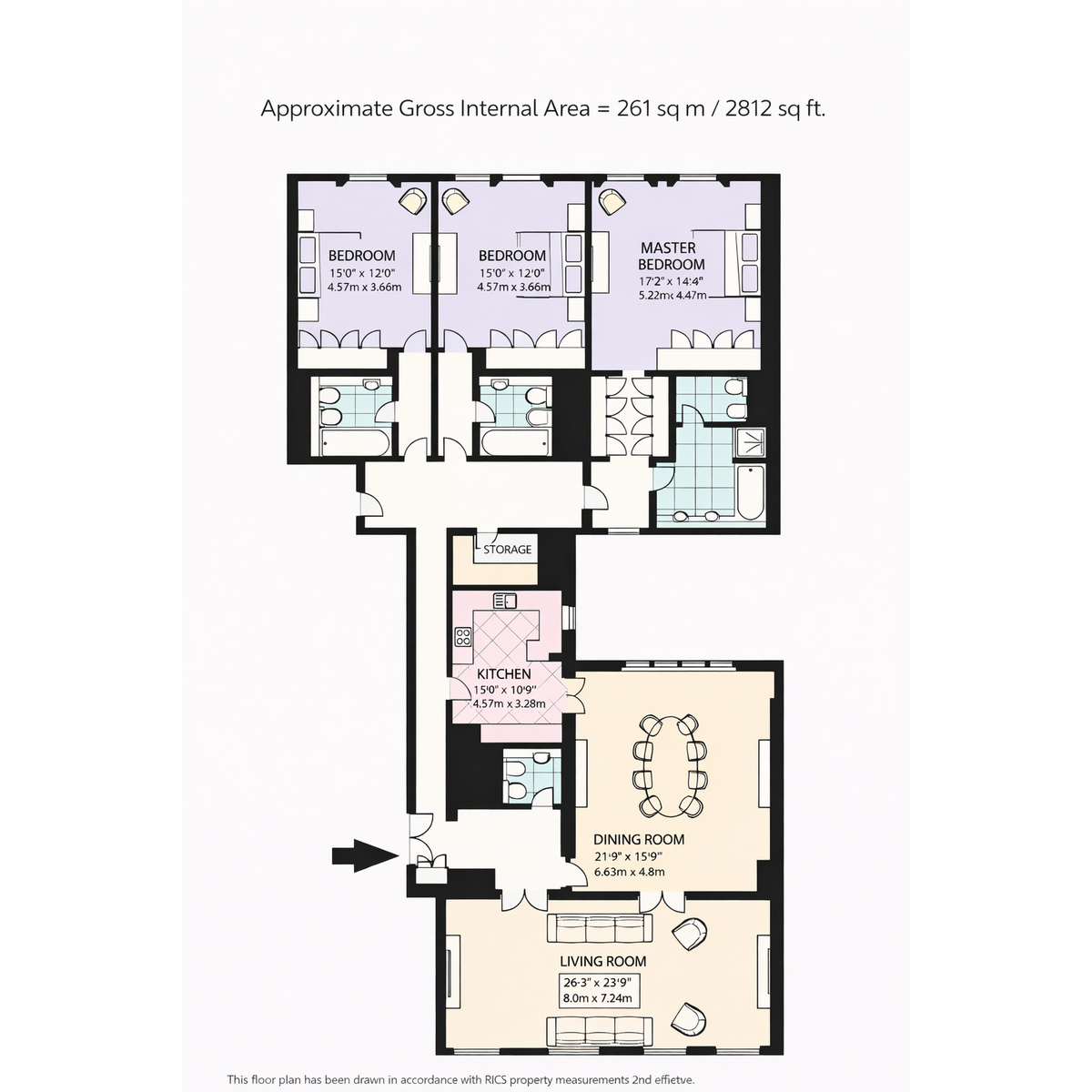 Flat Apt 12, 2-4, Hyde Park Gate, London floorplan