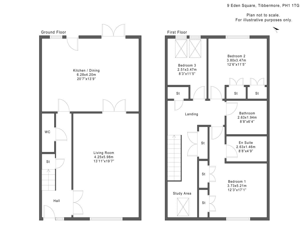 3 Bedrooms Terraced house for sale in Tibbermore, Perth PH1