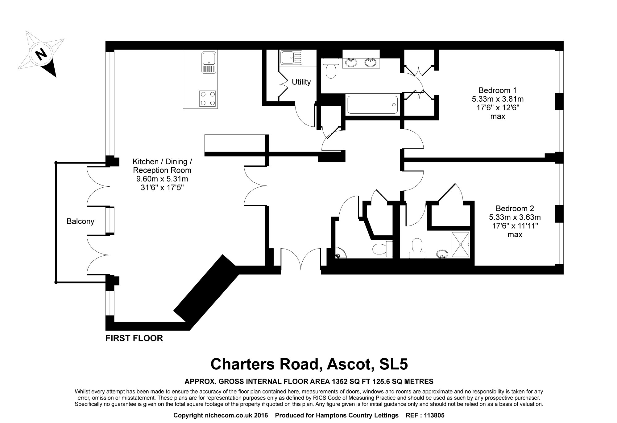 2 Bedrooms Flat to rent in Charters Road, Ascot SL5