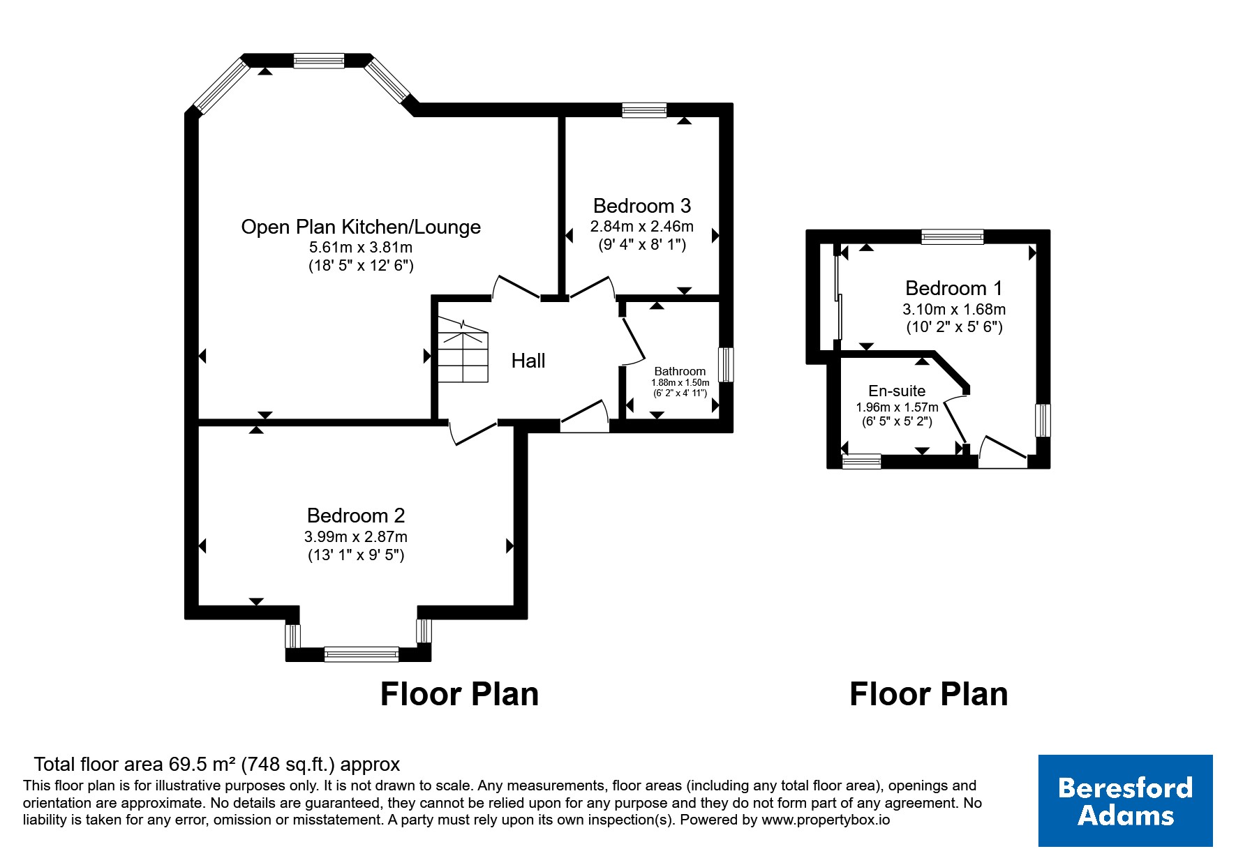 Flat 3, 12, Harcourt Road, Gwynedd floorplan