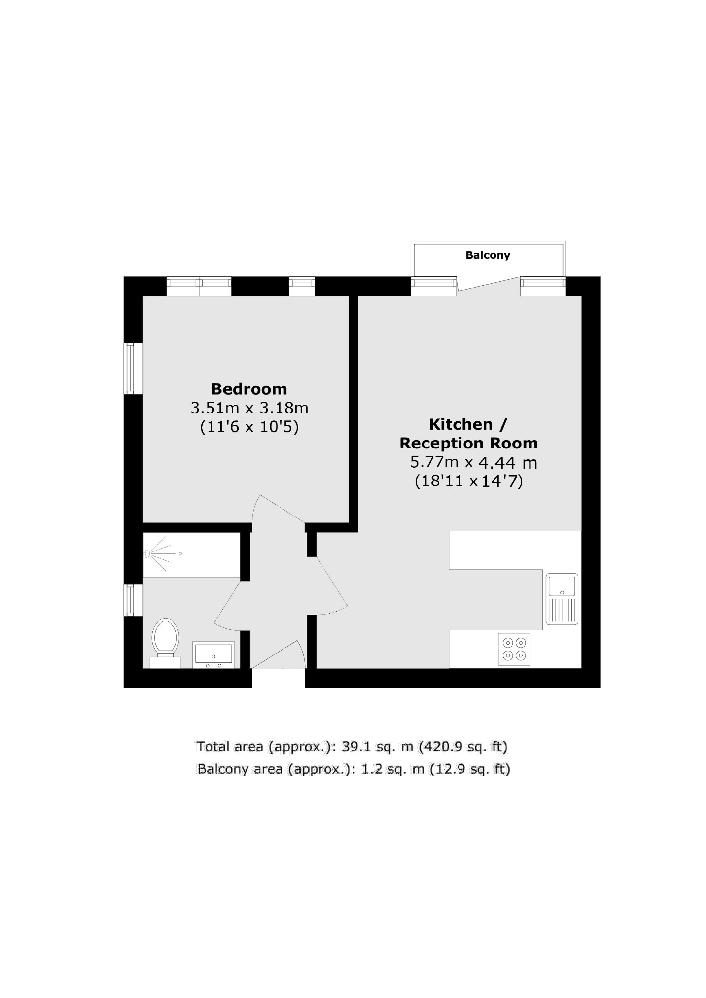 Flat 3, 63, High Street, Kingston Upon Thames floorplan