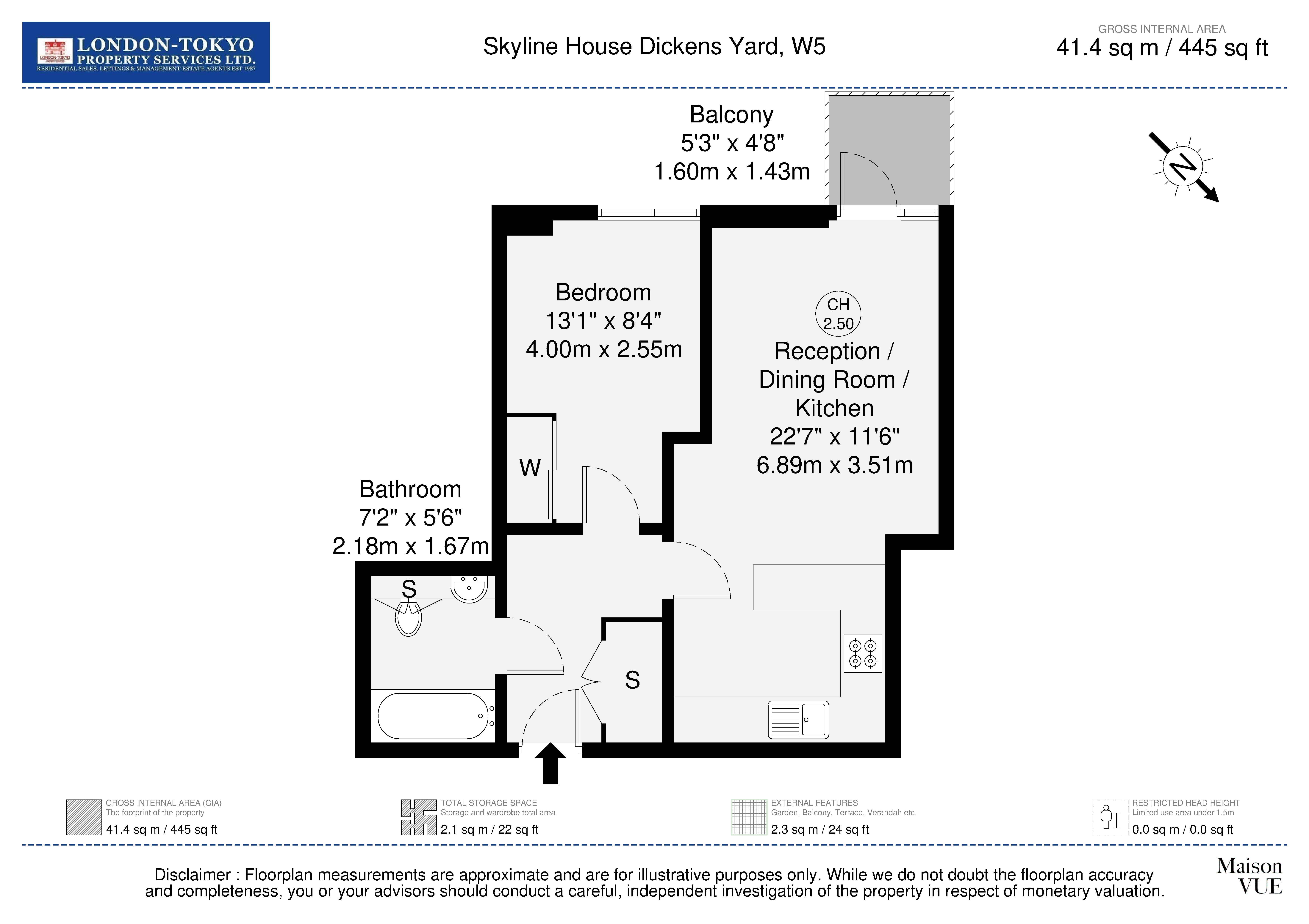 26 Skyline House, Longfield Avenue, Ealing floorplan