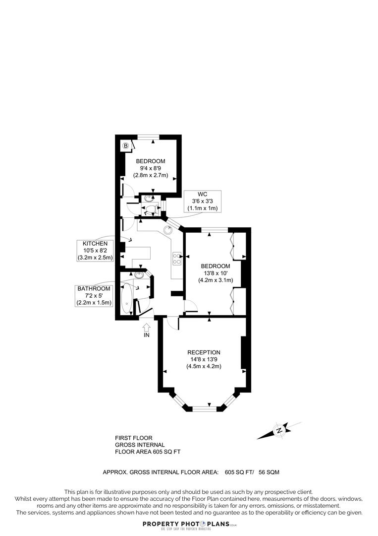 First floor flat, 3, Essendine Road, Maida Vale, floorplan