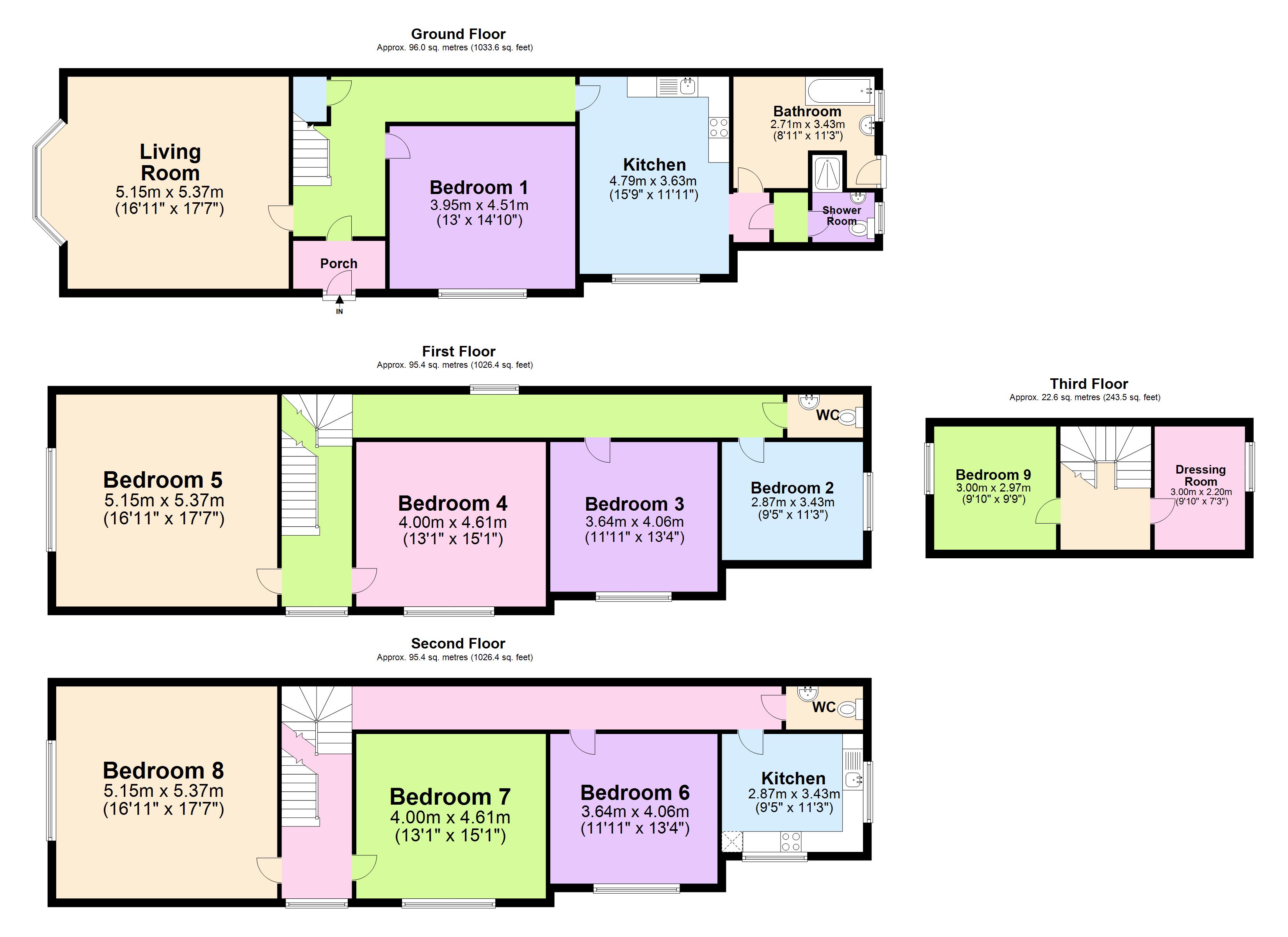 7 BED, 1, Brunel Terrace, Nottingham floorplan