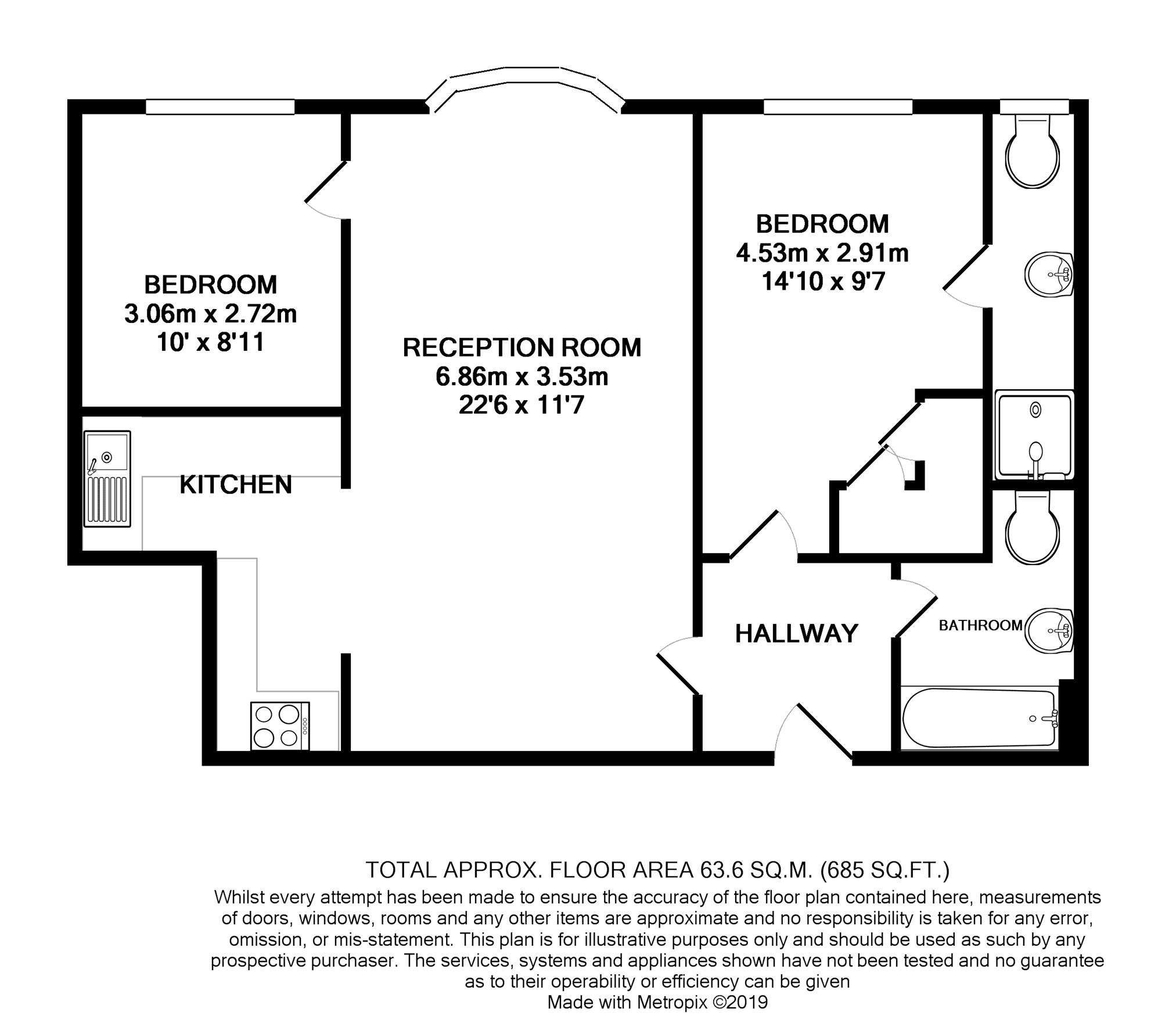 2 Bedrooms Flat to rent in 38 Fulham High Street, London SW6