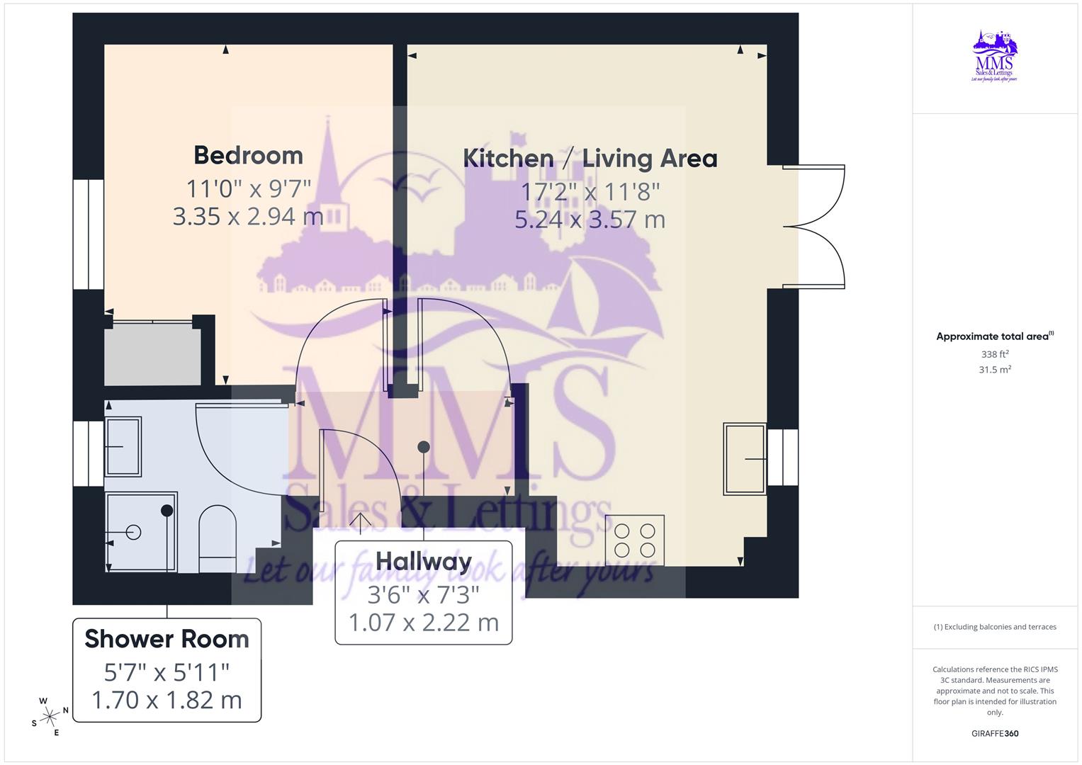 Flat 2, 206, Bull Lane, Eccles, Aylesford floorplan