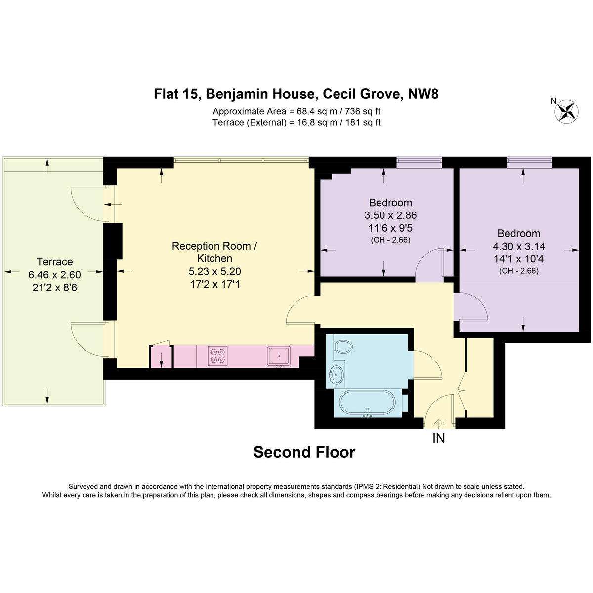 Flat 15, Benjamin House, Cecil Grove, London floorplan