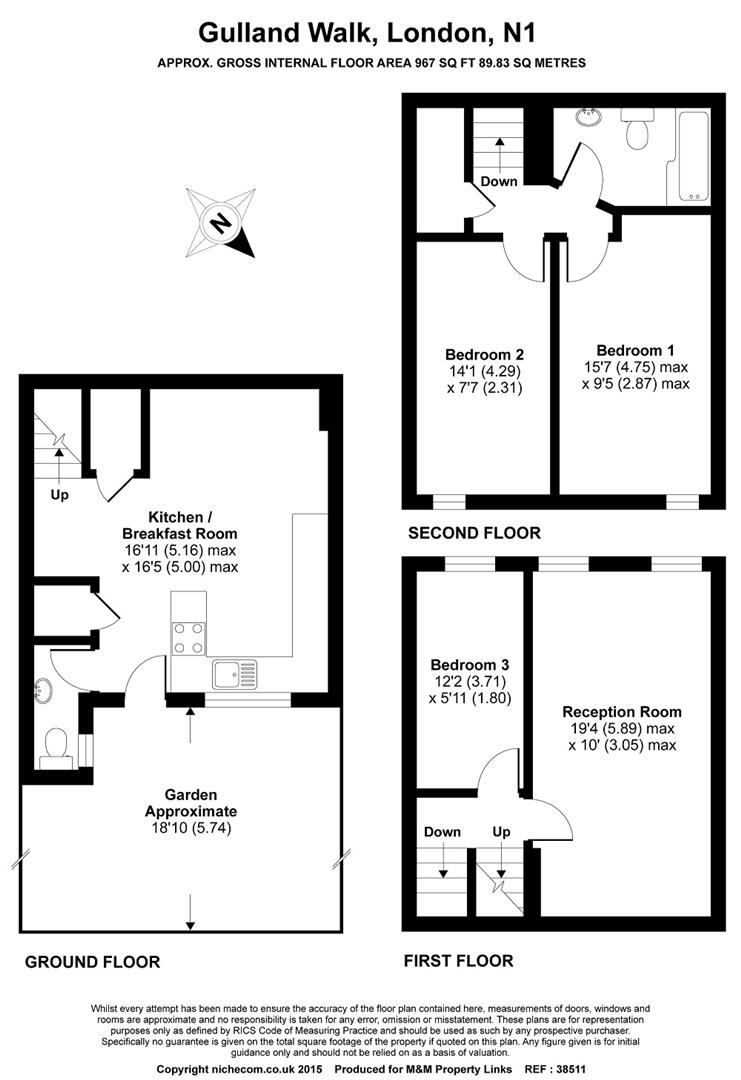 3 Bedrooms Maisonette to rent in Gulland Walk, London N1
