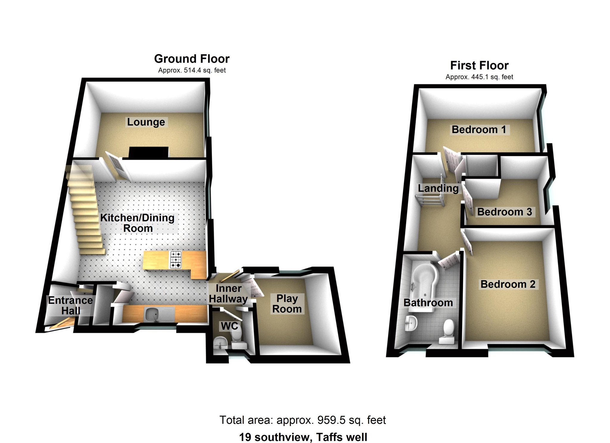 3 Bedrooms Link-detached house for sale in South View, Taffs Well, Cardiff CF15