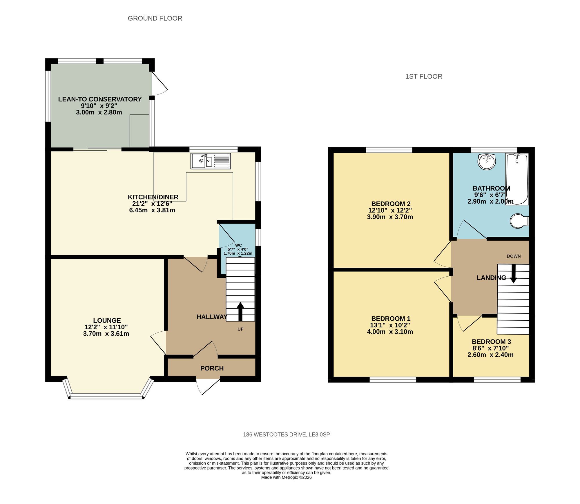 186 Westcotes Drive, Leicester floorplan