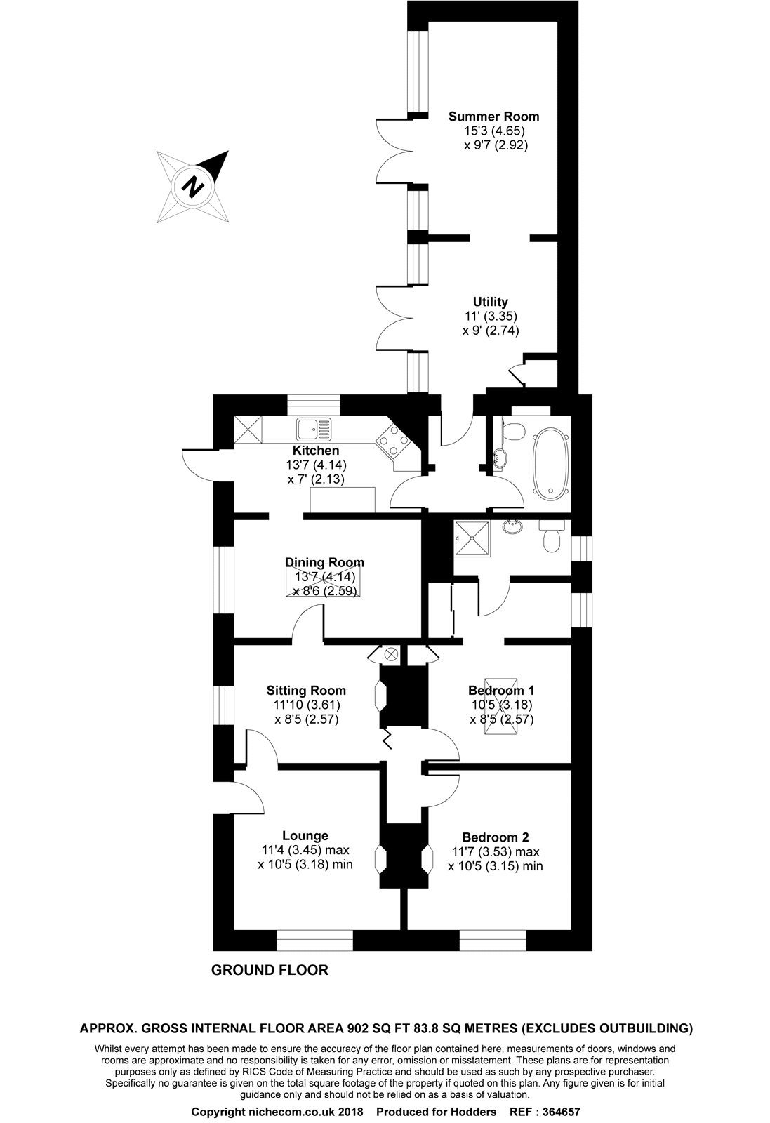 3 Bedrooms Semi-detached bungalow for sale in Chobham Road, Ottershaw, Surrey KT16