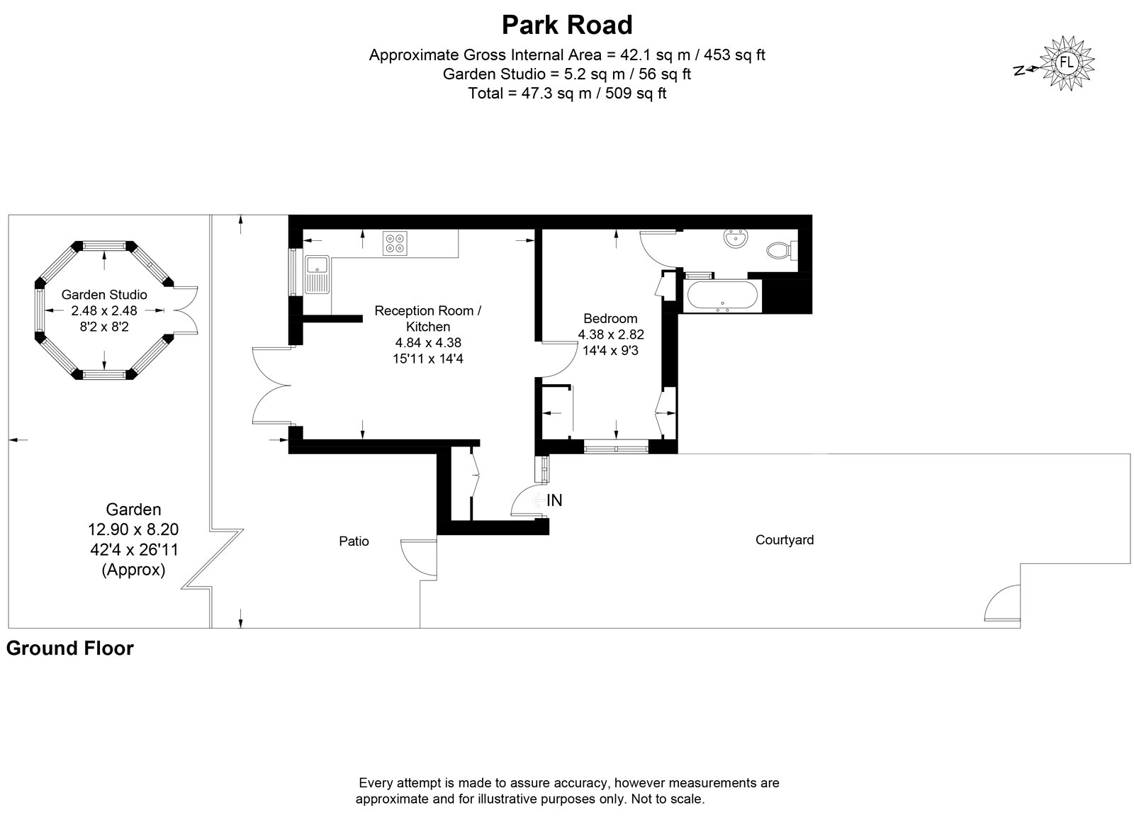 Garden Flat, 171, Park Road, Teddington floorplan