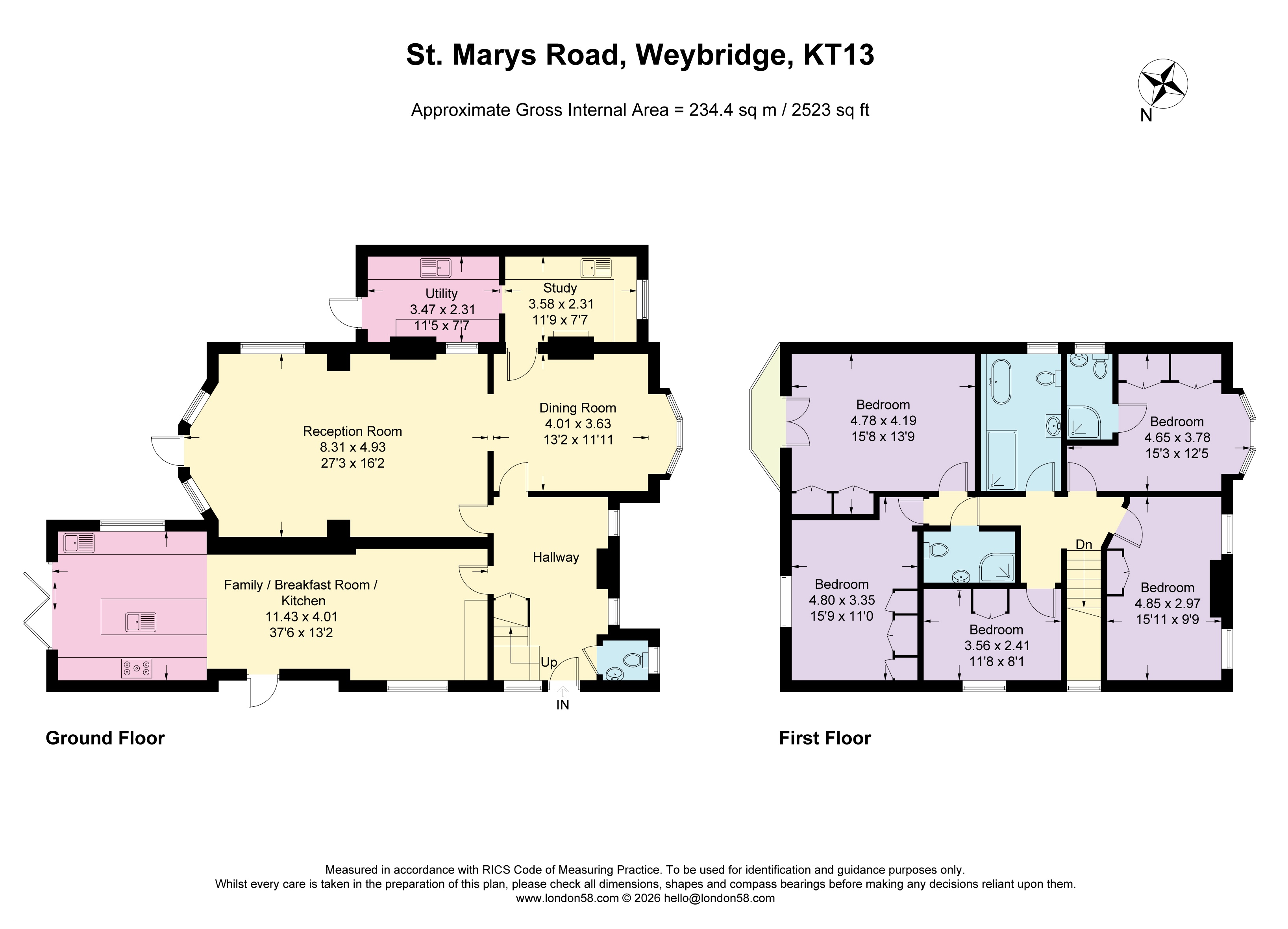 60, St. Marys Road, Weybridge floorplan