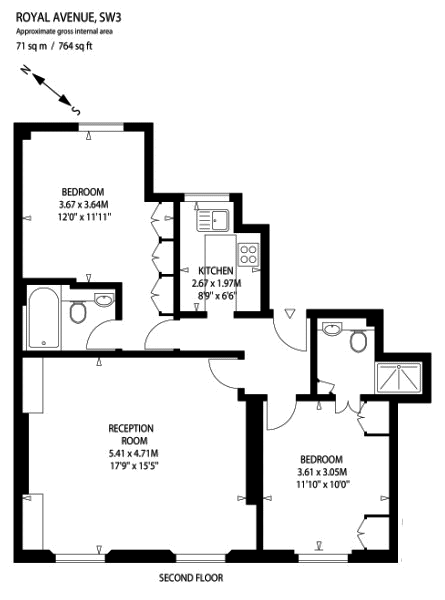 2 Bedrooms Flat to rent in Royal Avenue, London SW3